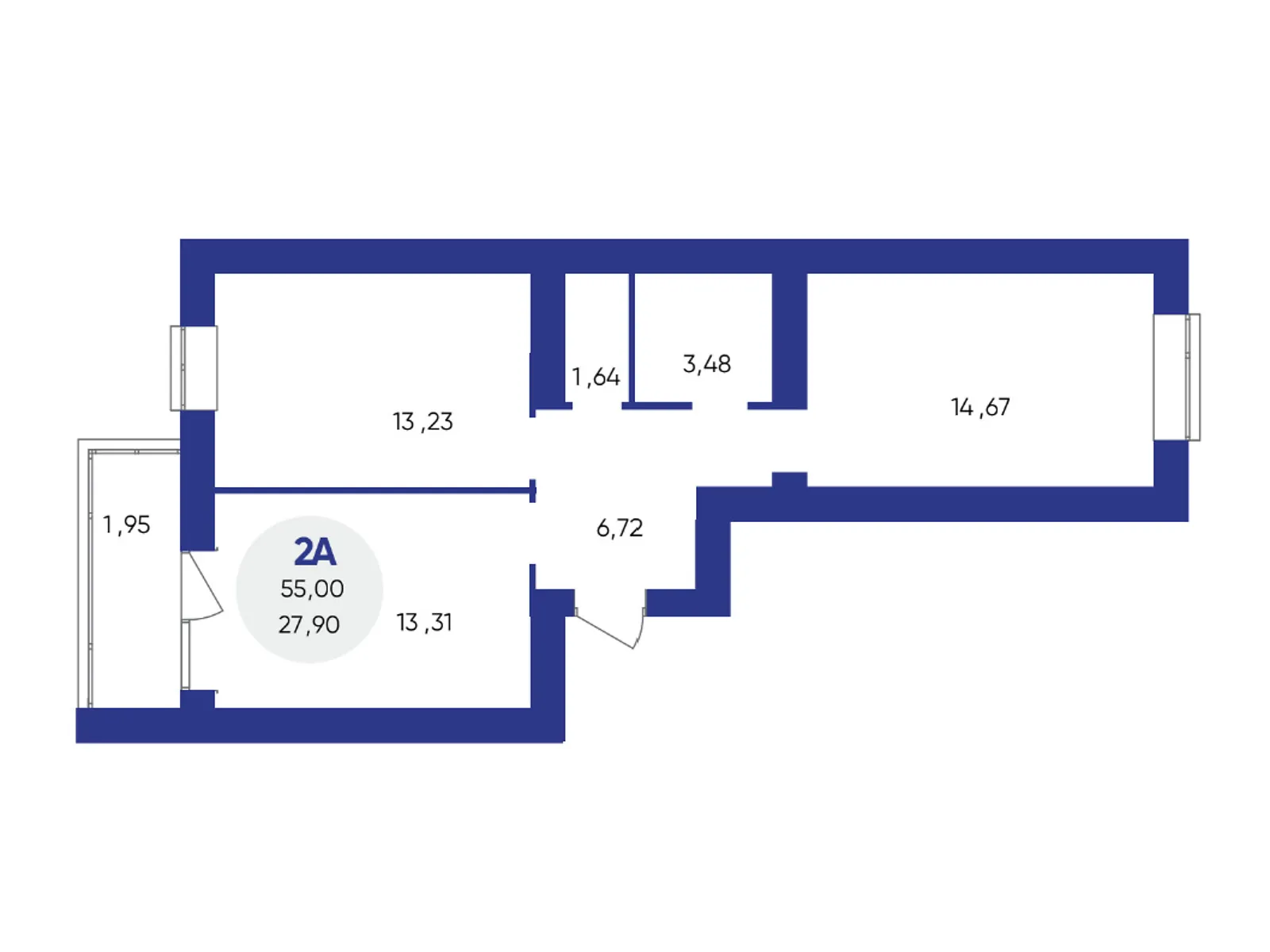 Продается 2-комнатная квартира 59.6 кв. м в Вишневом, ул. Европейская, 32/1Б - фото 1