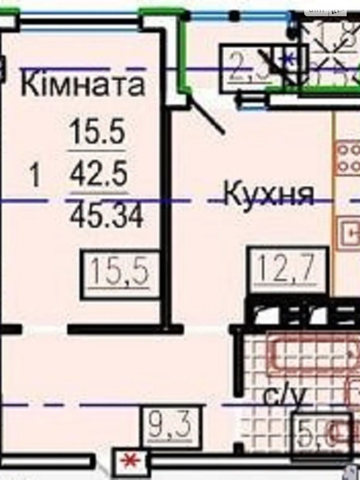Продается 1-комнатная квартира 45 кв. м в Харькове, ул. Авиационная, 39 - фото 1
