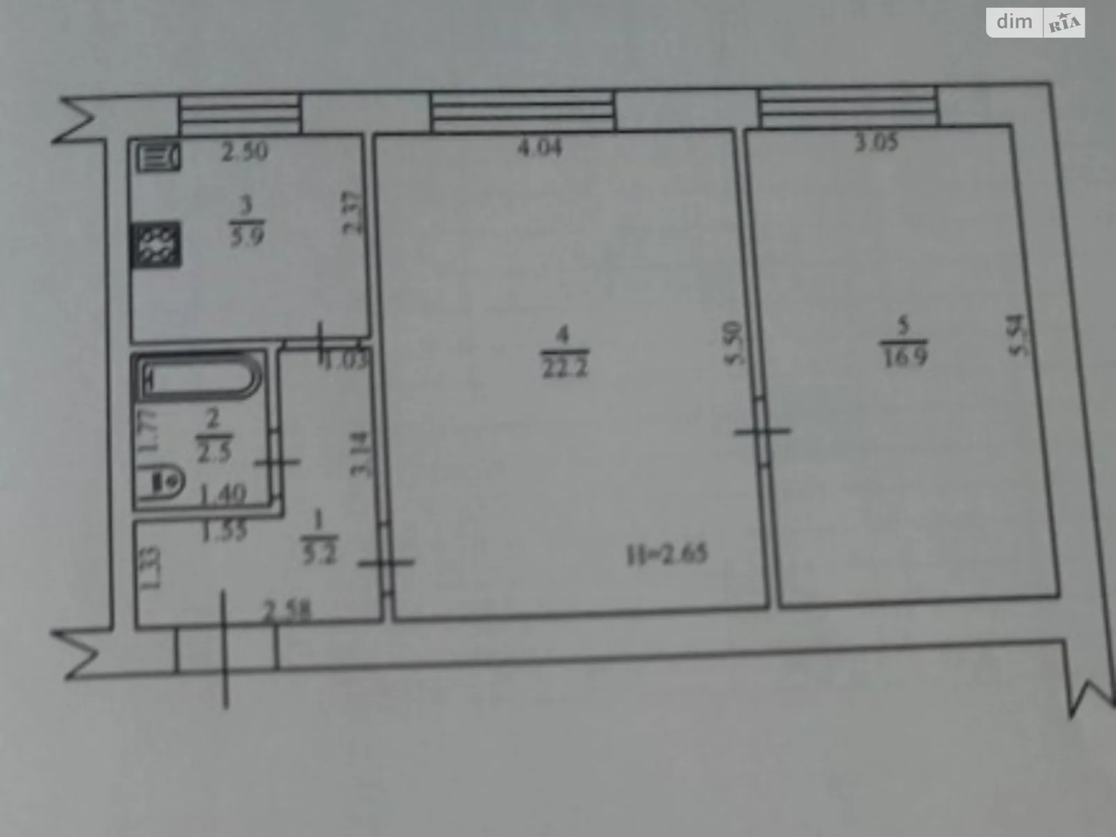 Продается 2-комнатная квартира 52 кв. м в Пирятине, ул. Ярмарочная(Советская), 7 - фото 1