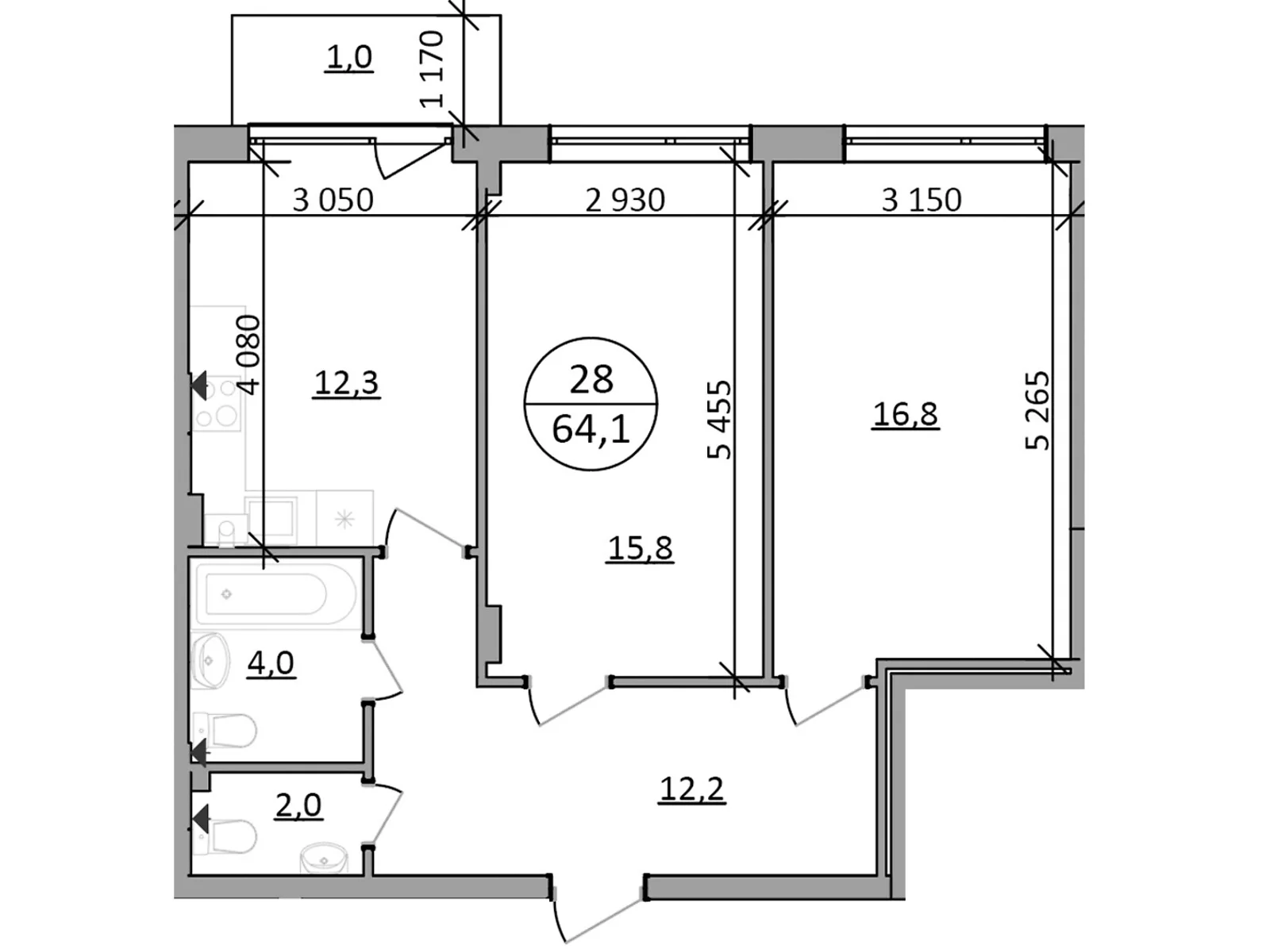 Продається 2-кімнатна квартира 64.1 кв. м у Брюховичах, вул. Львівська, 92 - фото 1
