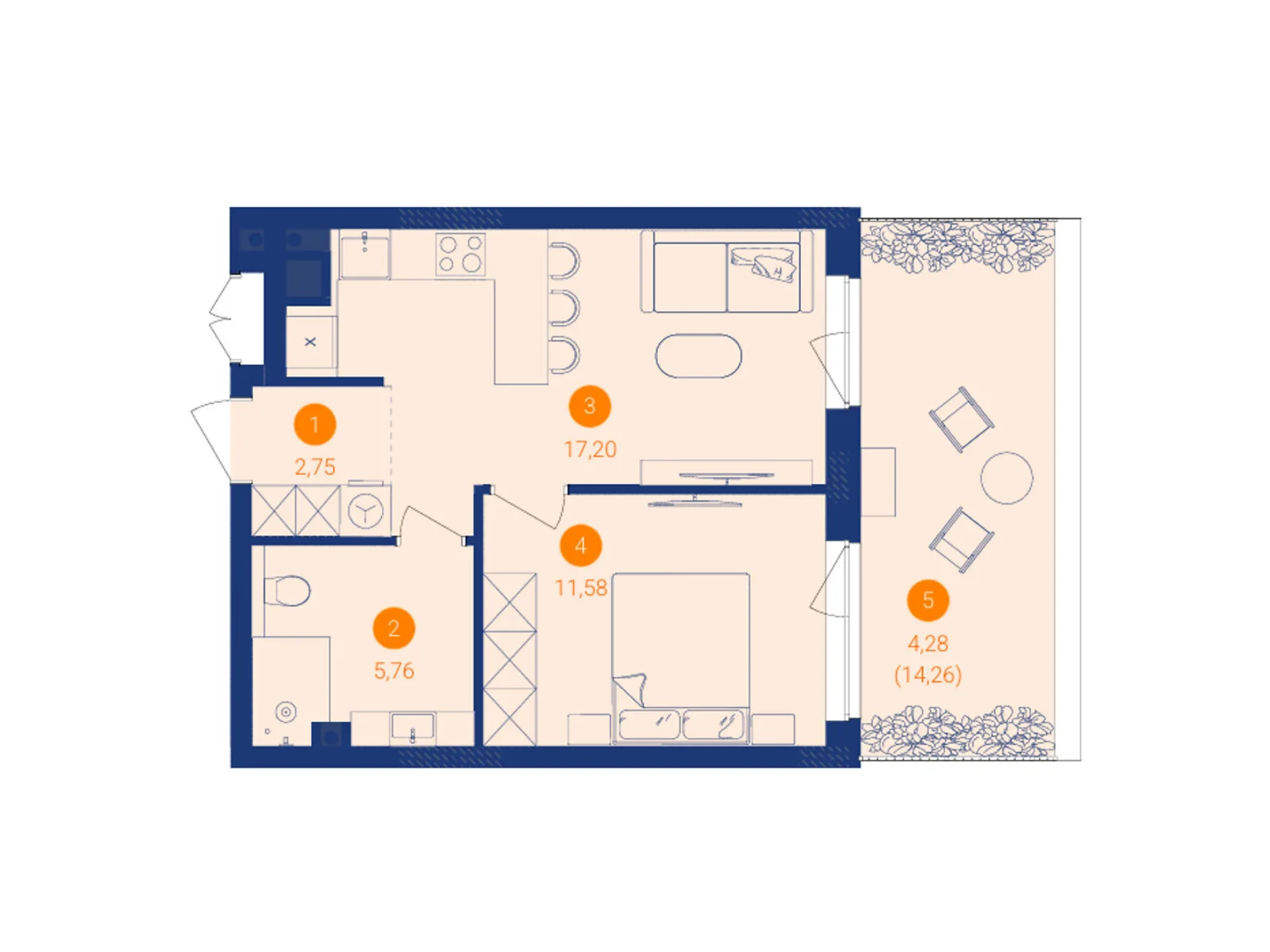 Продается 1-комнатная квартира 41.57 кв. м в Сокольниках, ул. Львовская боковая - фото 1