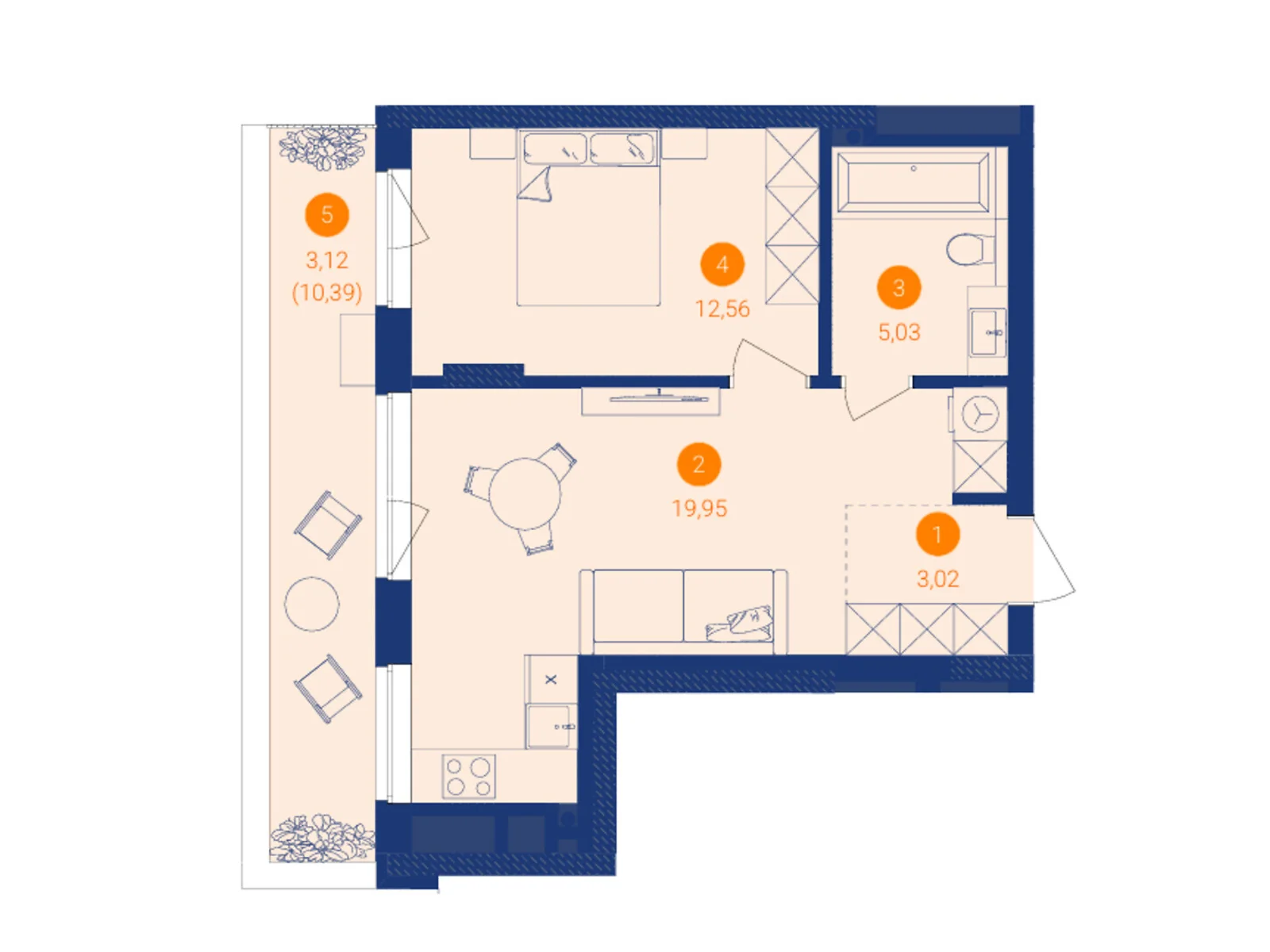 Продается 1-комнатная квартира 43.68 кв. м в Сокольниках, ул. Львовская боковая - фото 1