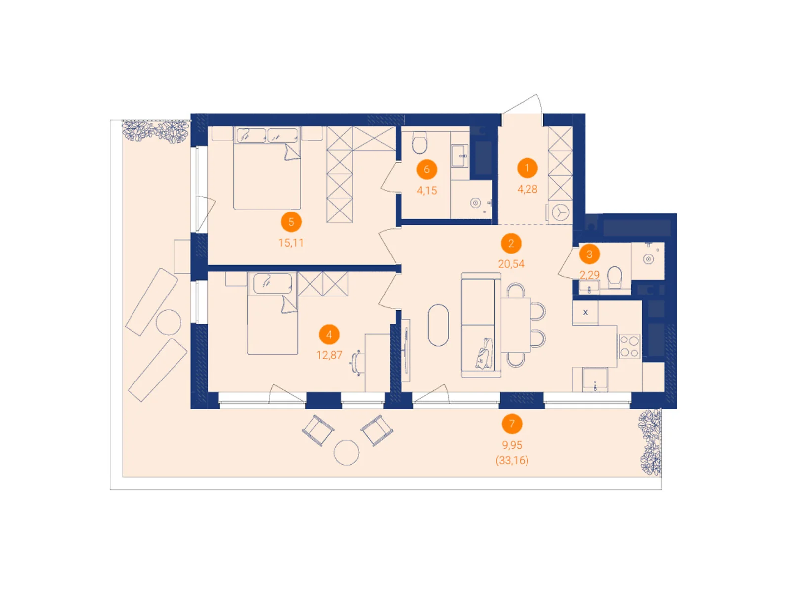Продается 2-комнатная квартира 69.19 кв. м в Сокольниках, ул. Львовская боковая - фото 1