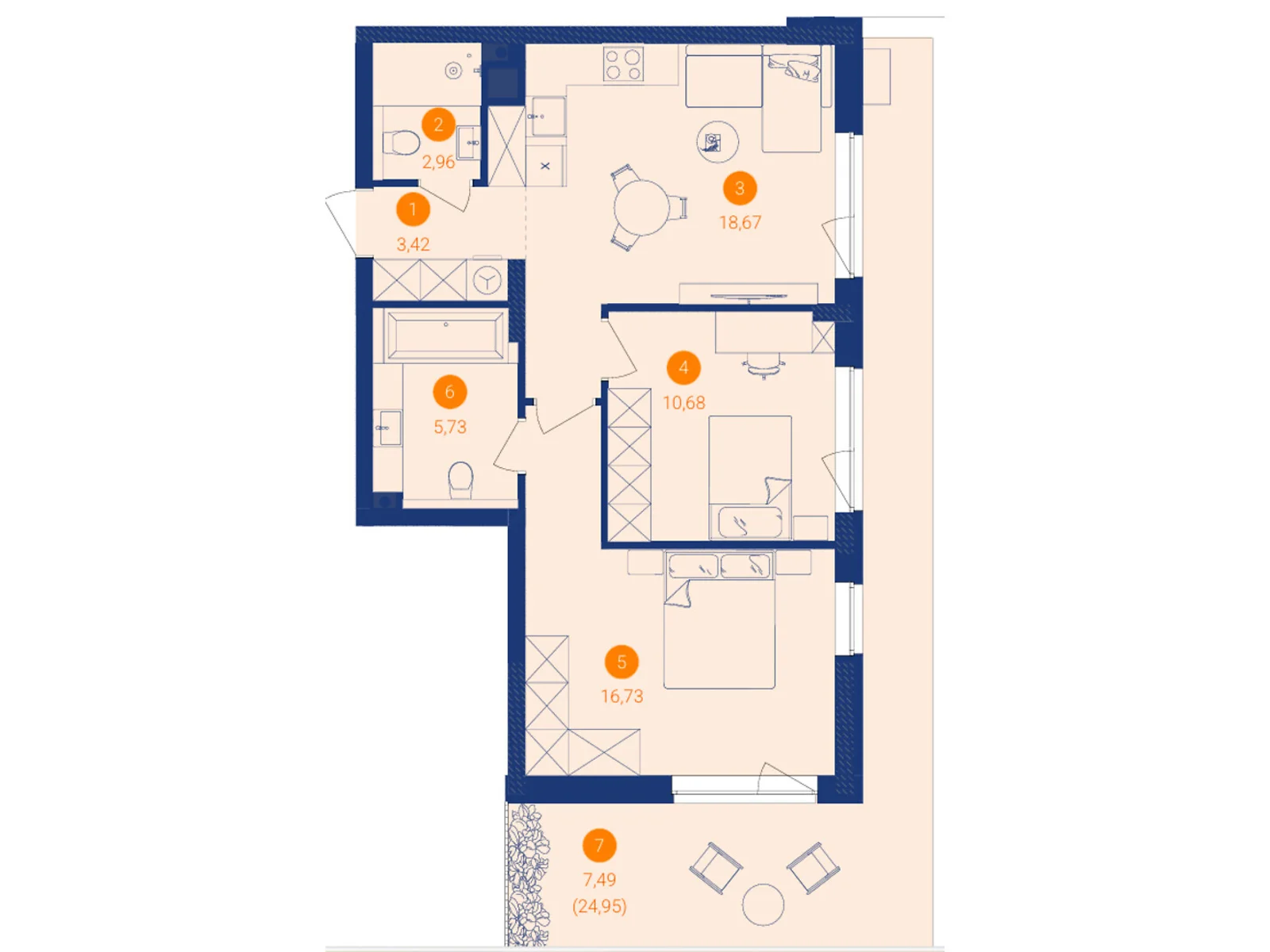 Продается 2-комнатная квартира 65.68 кв. м в Сокольниках, ул. Львовская боковая - фото 1