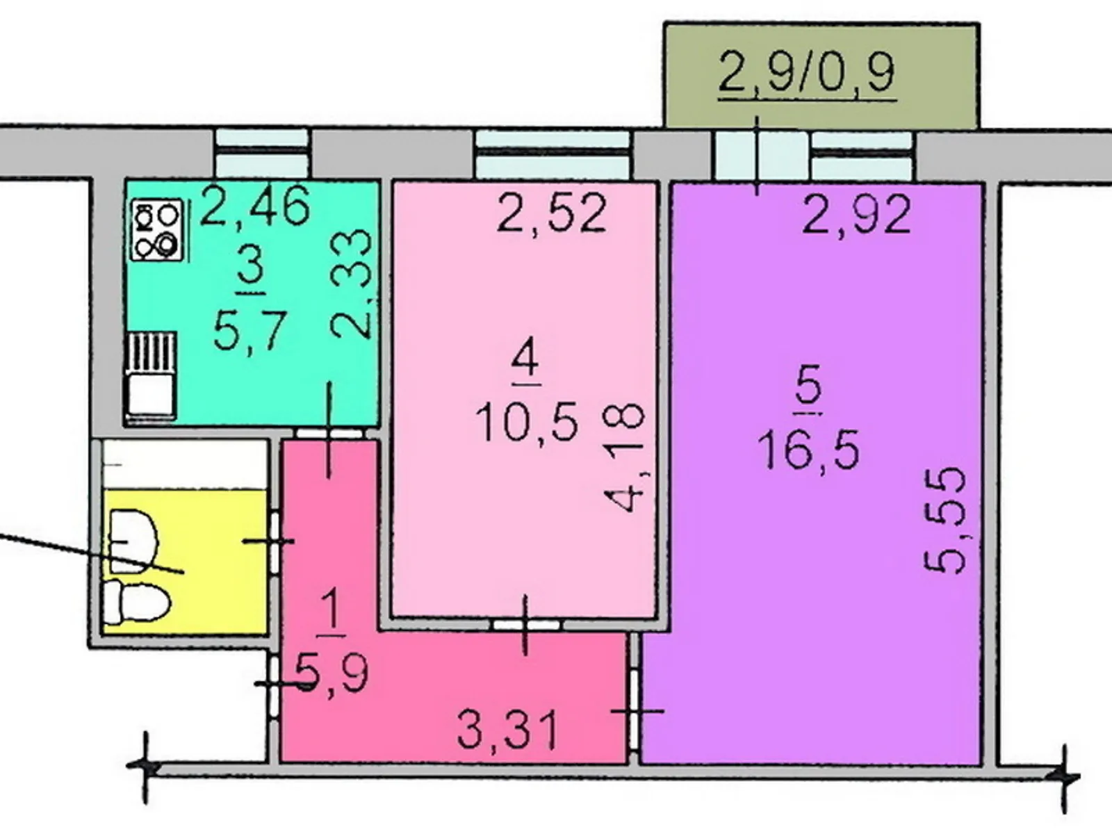 Продается 2-комнатная квартира 42.3 кв. м в Николаеве, просп. Центральный, 171 - фото 1
