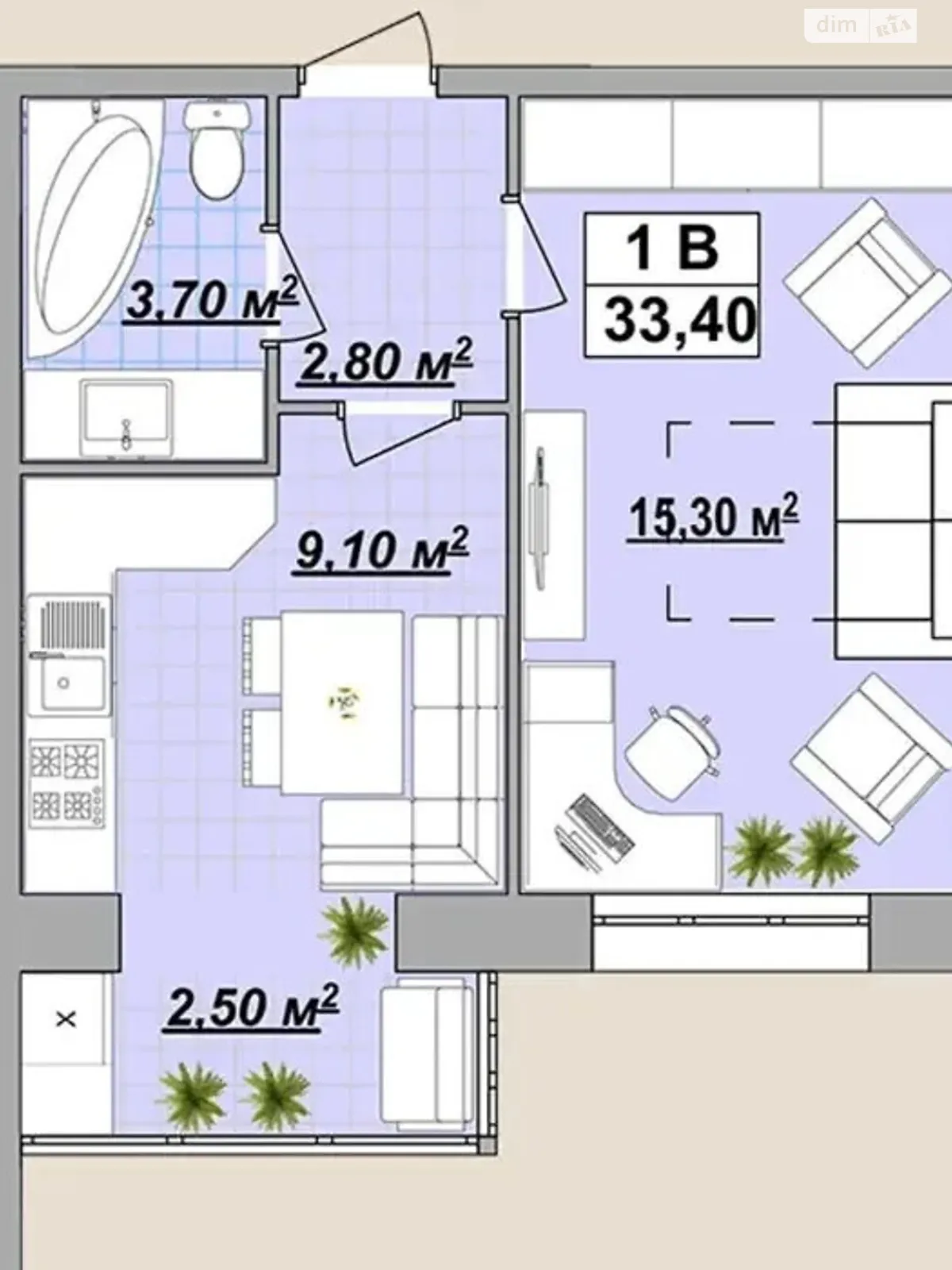 Продается 1-комнатная квартира 36 кв. м в Ивано-Франковске, ул. Княгинин, 44 корпус 17 - фото 1