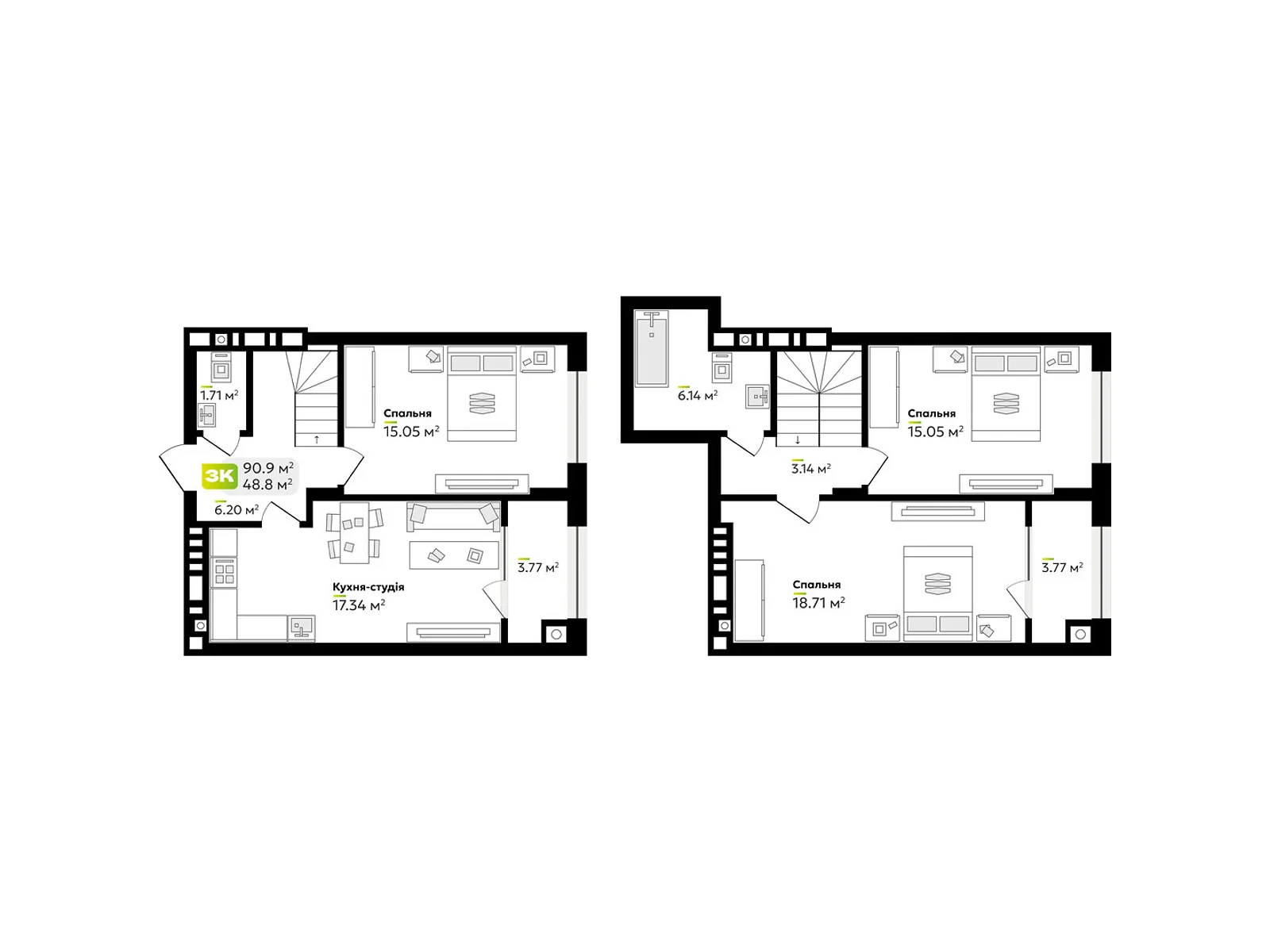 Продається 3-кімнатна квартира 90.9 кв. м у Львові, вул. Угорська, 12 - фото 1