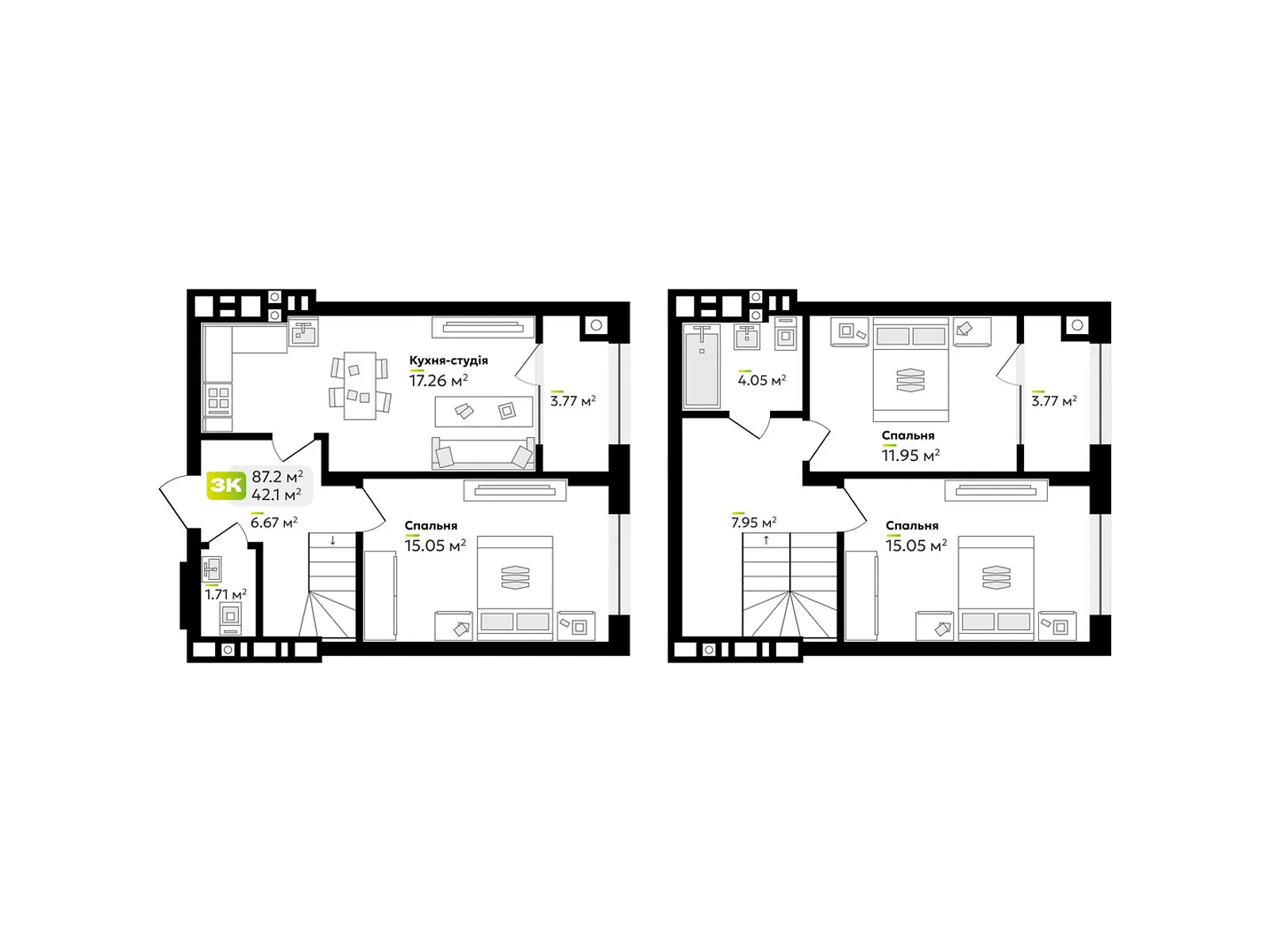 Продается 3-комнатная квартира 87.2 кв. м в Львове, ул. Венгерская, 12 - фото 1