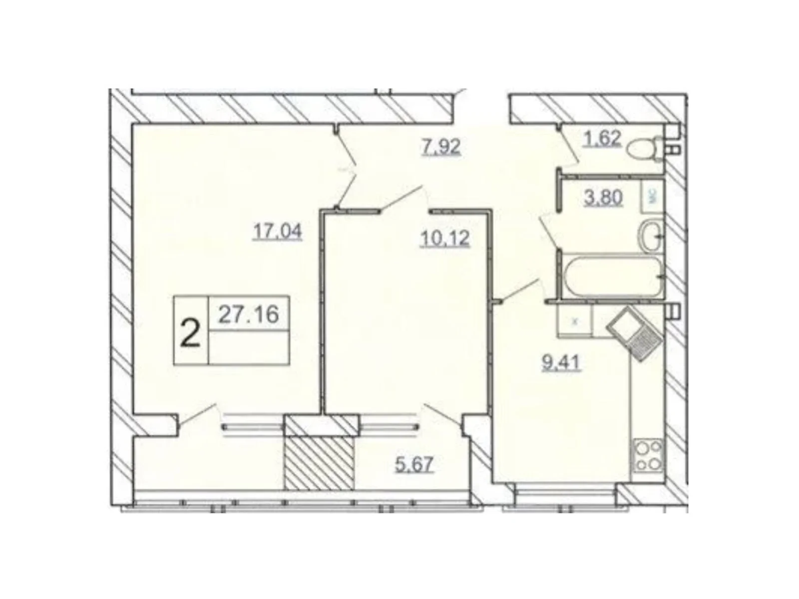 Продается 2-комнатная квартира 56.35 кв. м в Хмельницком, цена: 47898 $ - фото 1