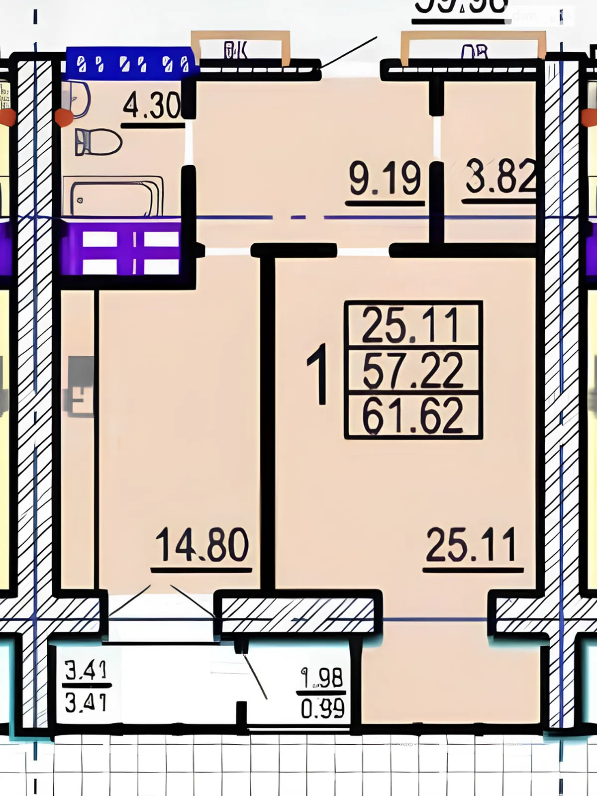 Продается 1-комнатная квартира 61 кв. м в Харькове, ул. Клочковская, 98А - фото 1