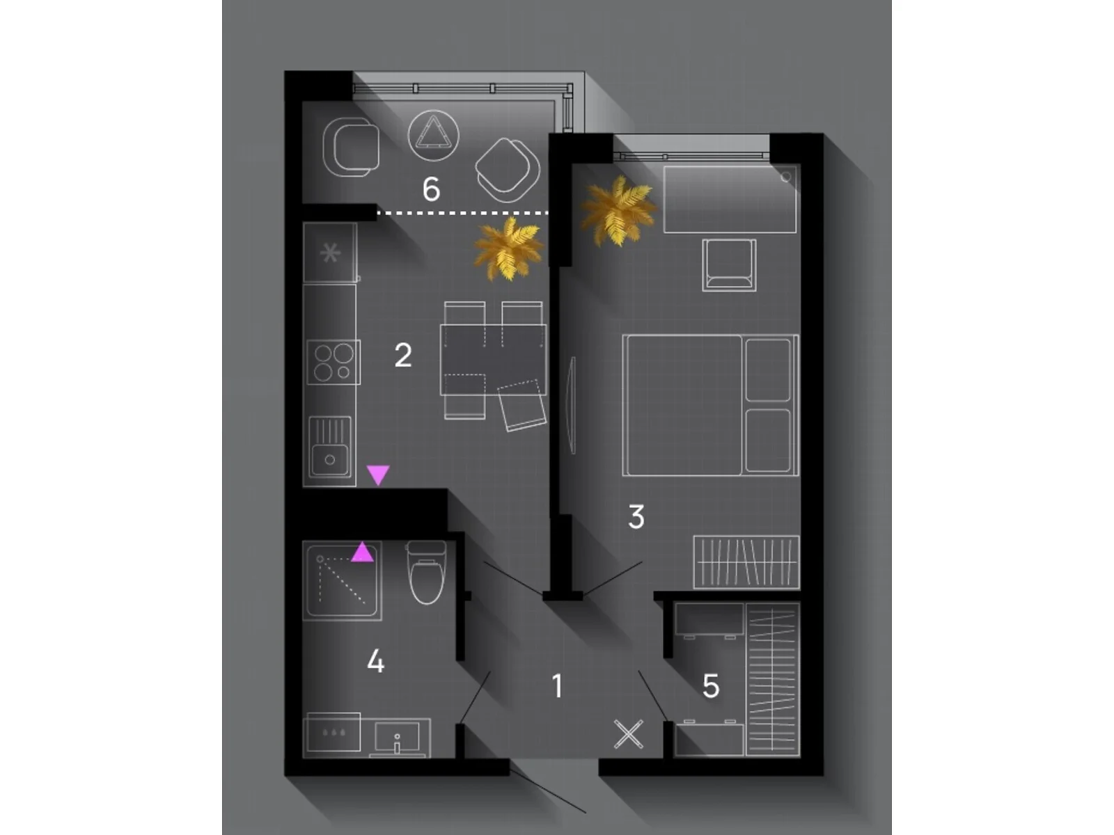 Продается 1-комнатная квартира 39 кв. м в Ивано-Франковске, ул. Хриплинская, 9 - фото 1