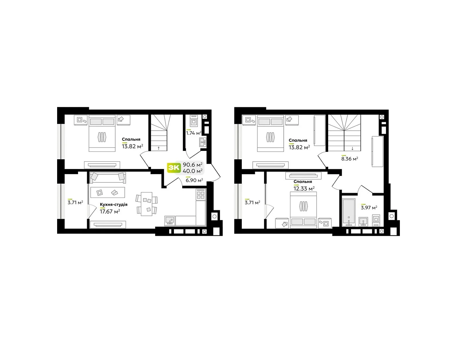 Продається 3-кімнатна квартира 90.6 кв. м у Львові - фото 1