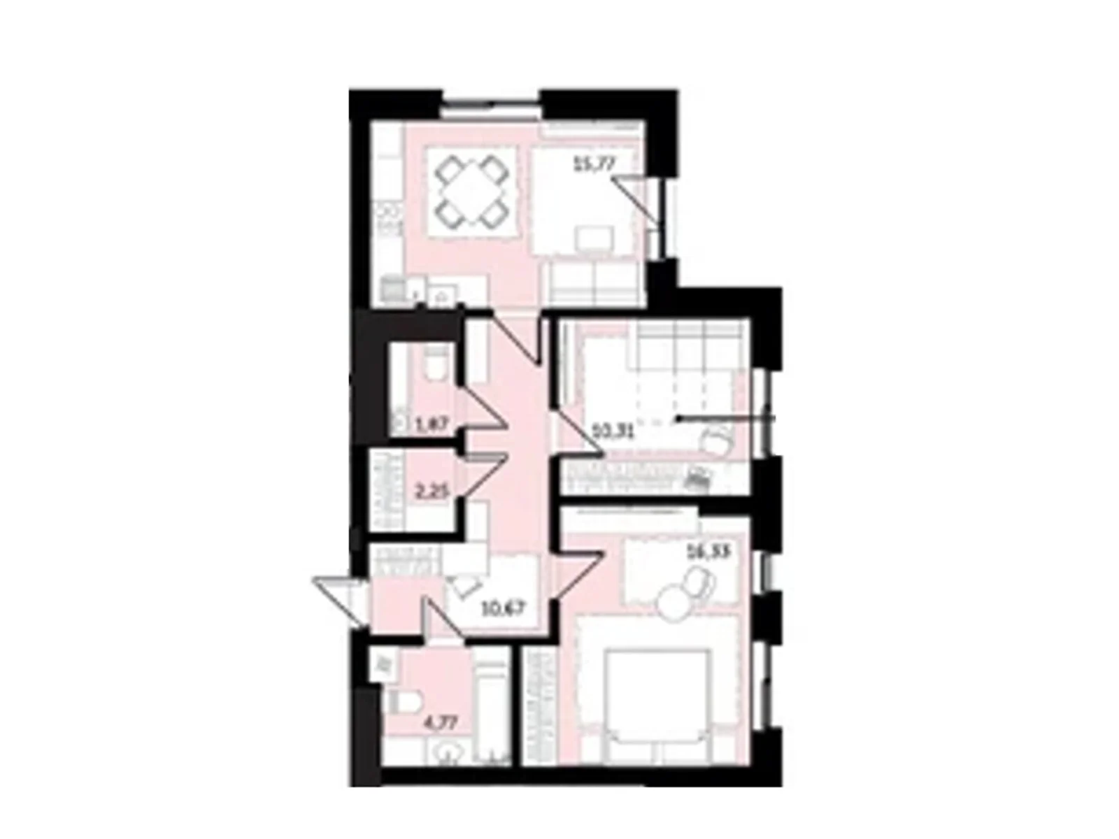 Продается 2-комнатная квартира 64.39 кв. м в Володимире, ул. Луцкая, 81 - фото 1