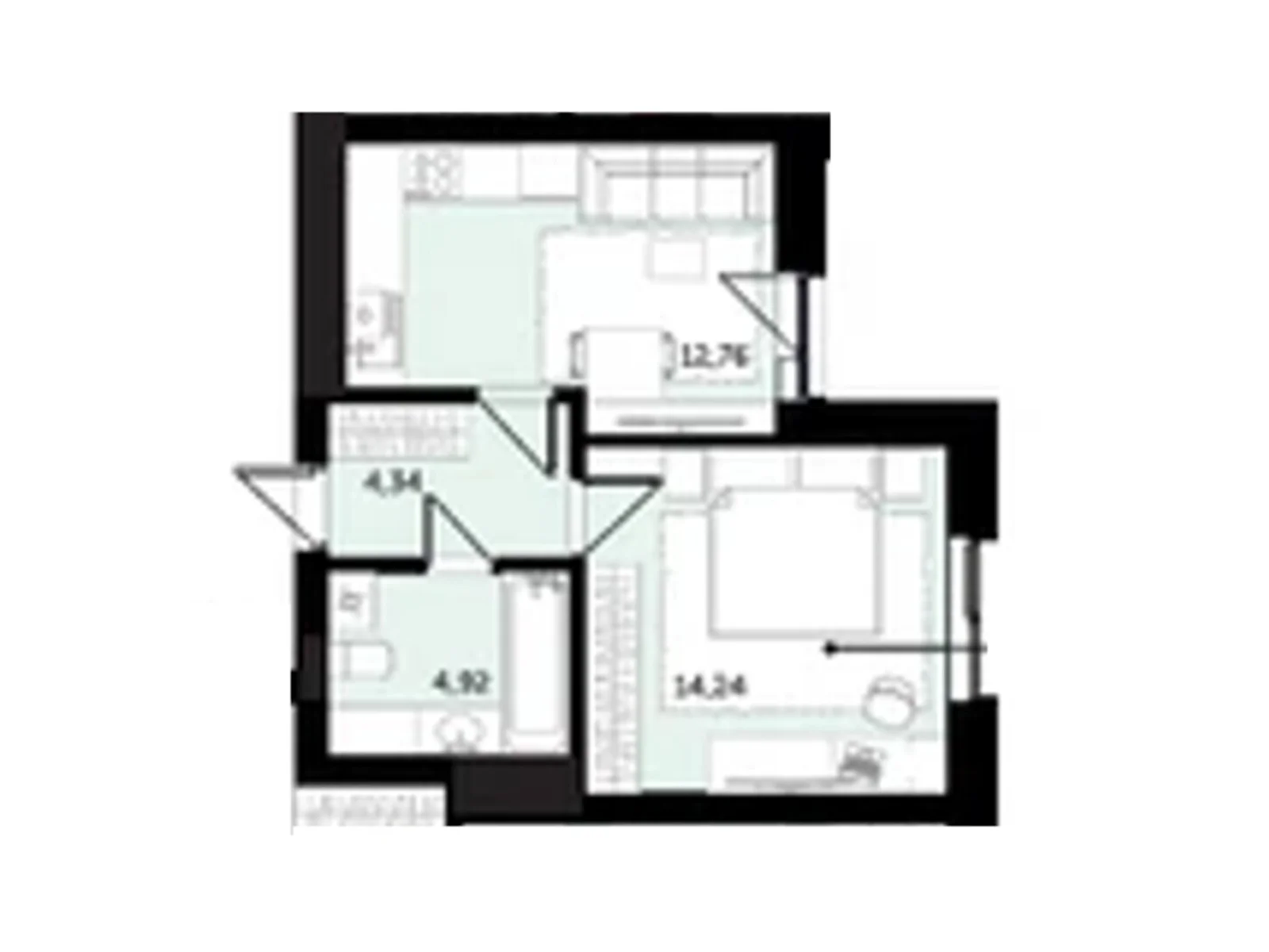 Продается 1-комнатная квартира 38.2 кв. м в Володимире, ул. Луцкая, 81 - фото 1