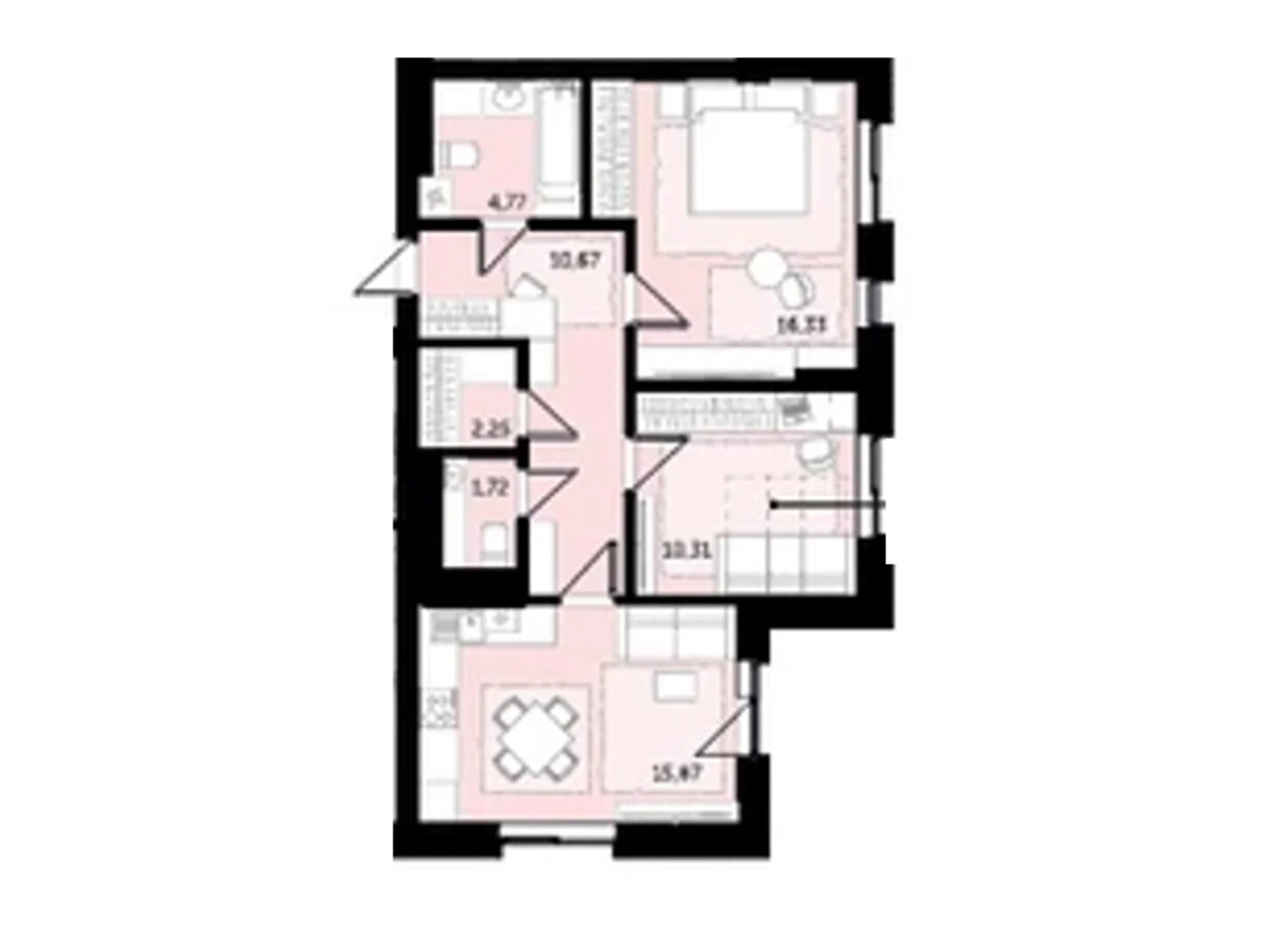 Продается 2-комнатная квартира 64.34 кв. м в Володимире, ул. Луцкая, 81 - фото 1