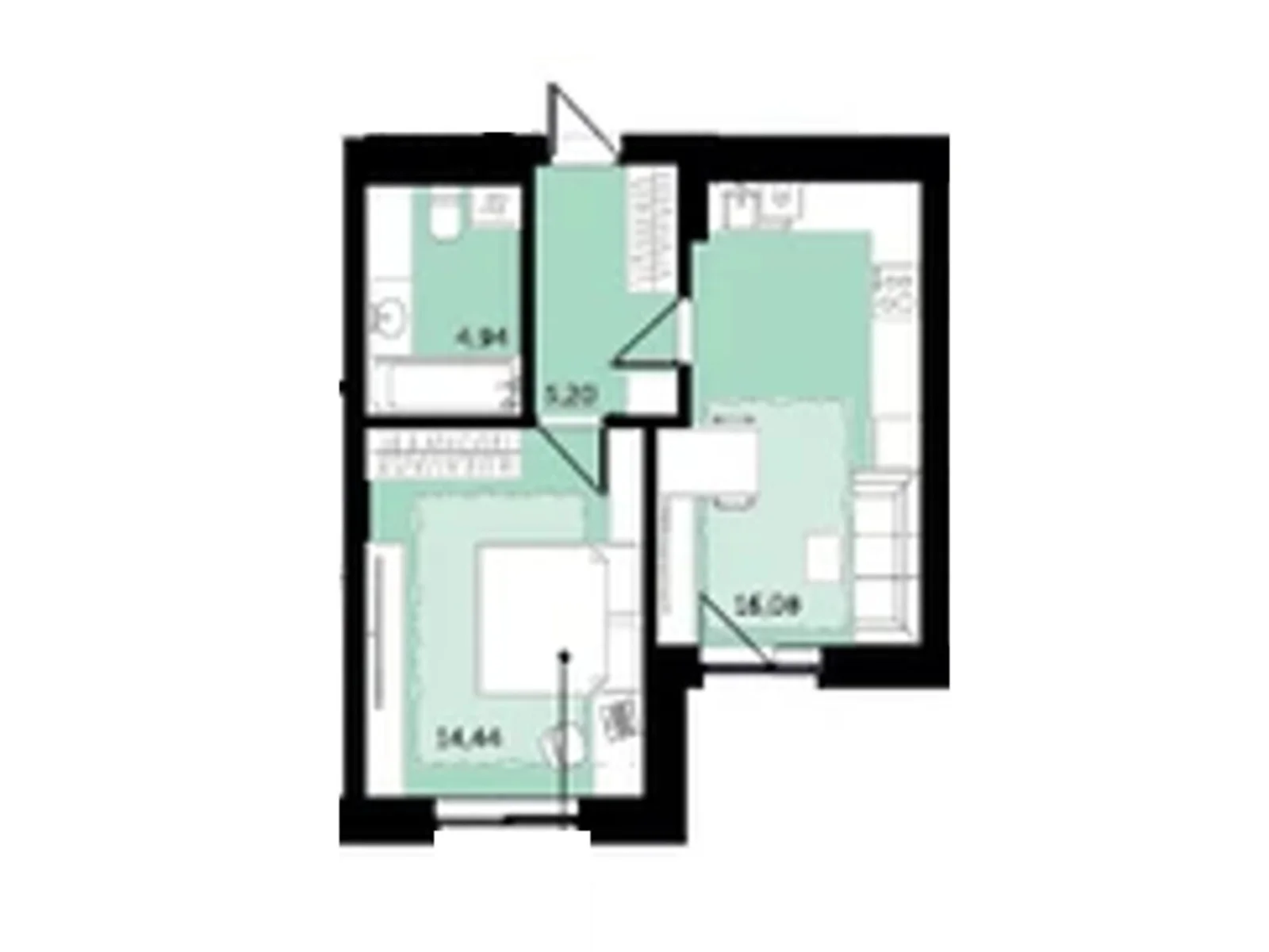 Продается 1-комнатная квартира 42.9 кв. м в Володимире, ул. Луцкая, 81 - фото 1