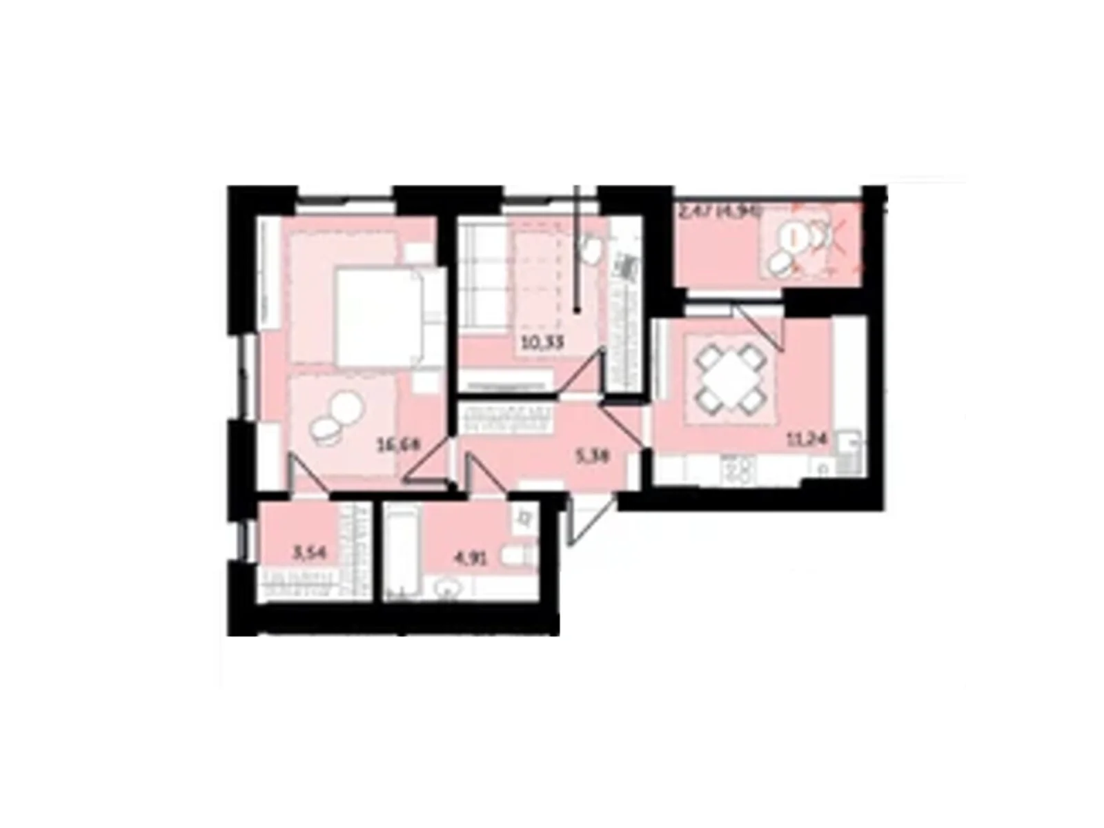 Продается 2-комнатная квартира 54.55 кв. м в Володимире, ул. Луцкая, 81 - фото 1