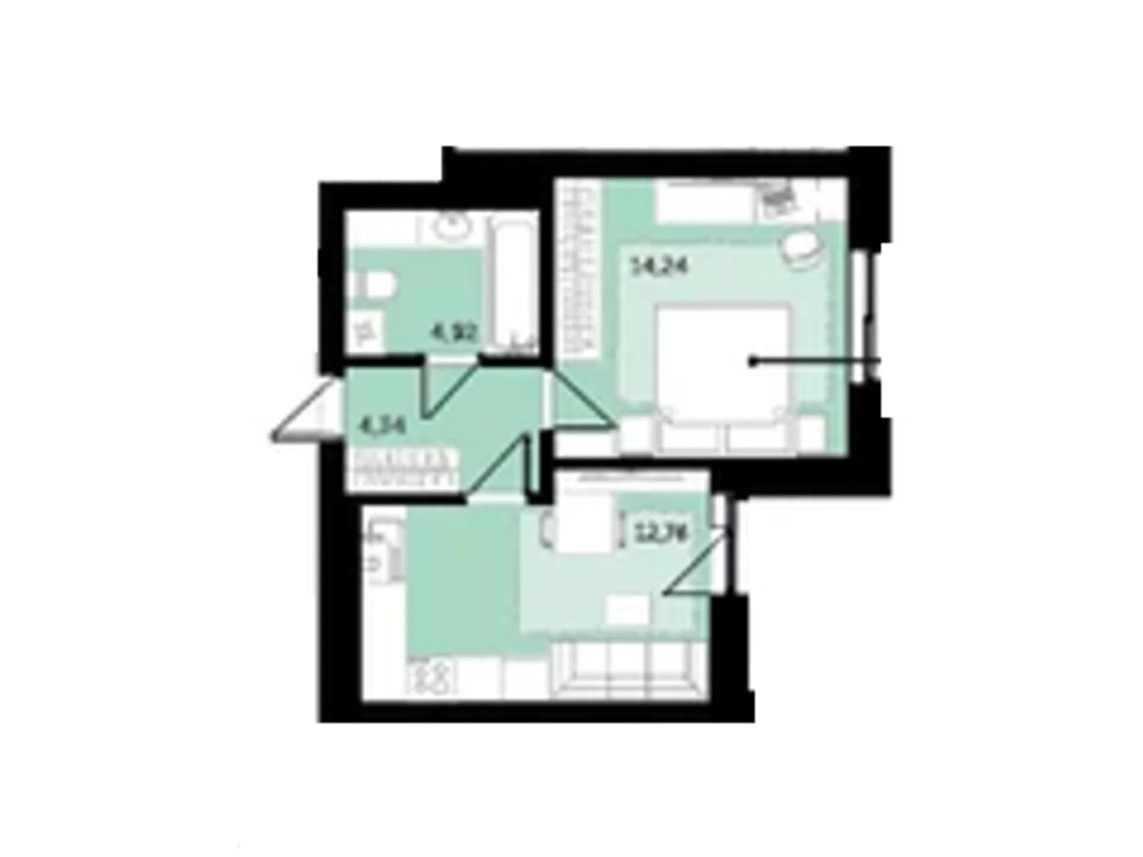 Продается 1-комнатная квартира 38.16 кв. м в Володимире, ул. Луцкая, 81 - фото 1