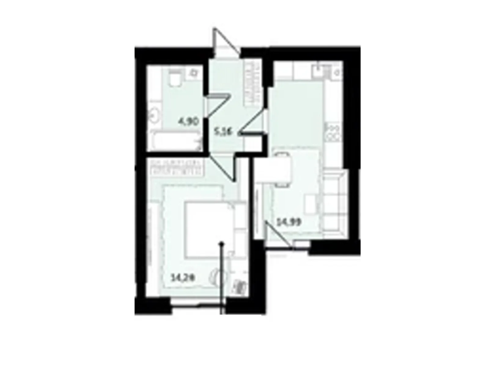 Продается 1-комнатная квартира 41.45 кв. м в Володимире, ул. Луцкая, 81 - фото 1