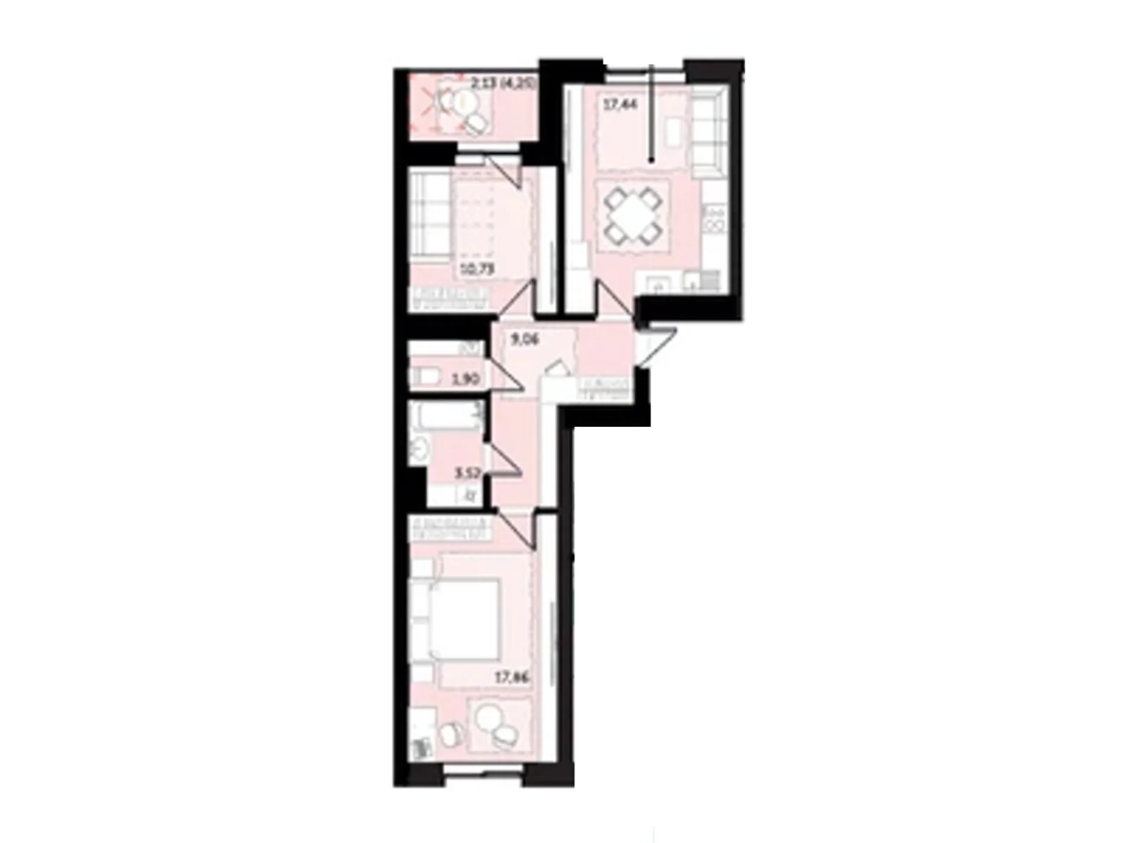 Продается 2-комнатная квартира 62.64 кв. м в Володимире, ул. Луцкая, 81 - фото 1