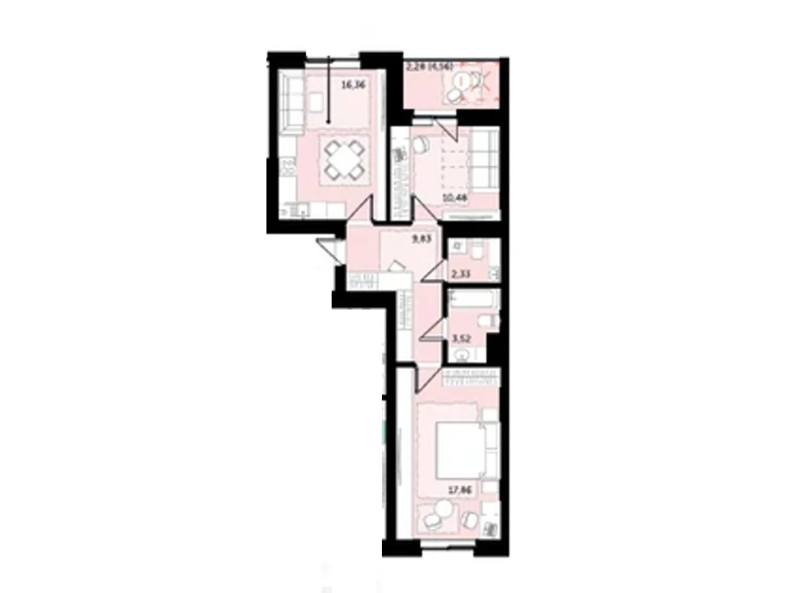 Продается 2-комнатная квартира 62.66 кв. м в Володимире, ул. Луцкая, 81 - фото 1