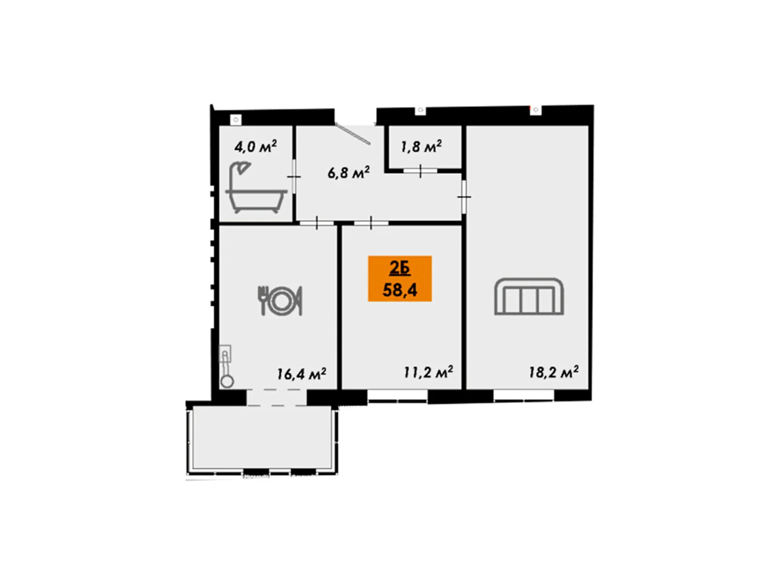 Продается 2-комнатная квартира 58.4 кв. м в Черкассах, ул. Надпольная, 222 - фото 1
