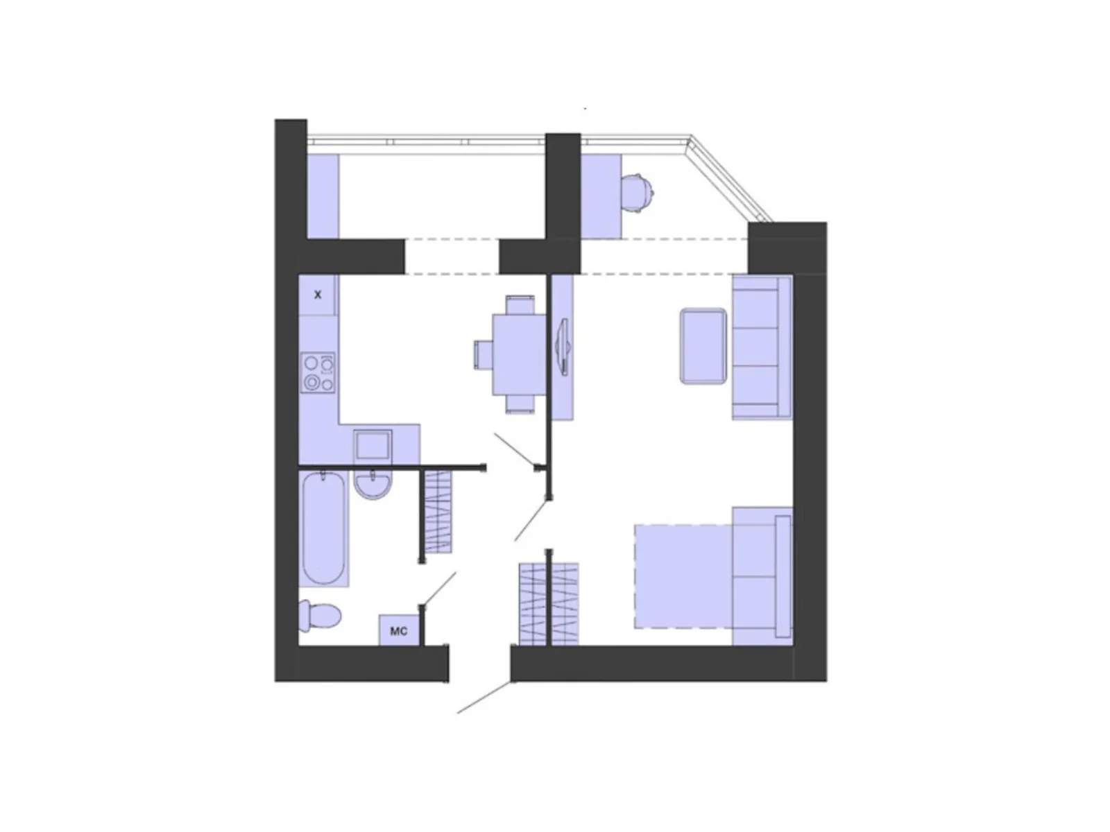 Продается 1-комнатная квартира 48.6 кв. м в Хмельницком, Старокостянтиновское шоссе, 5/5А - фото 1