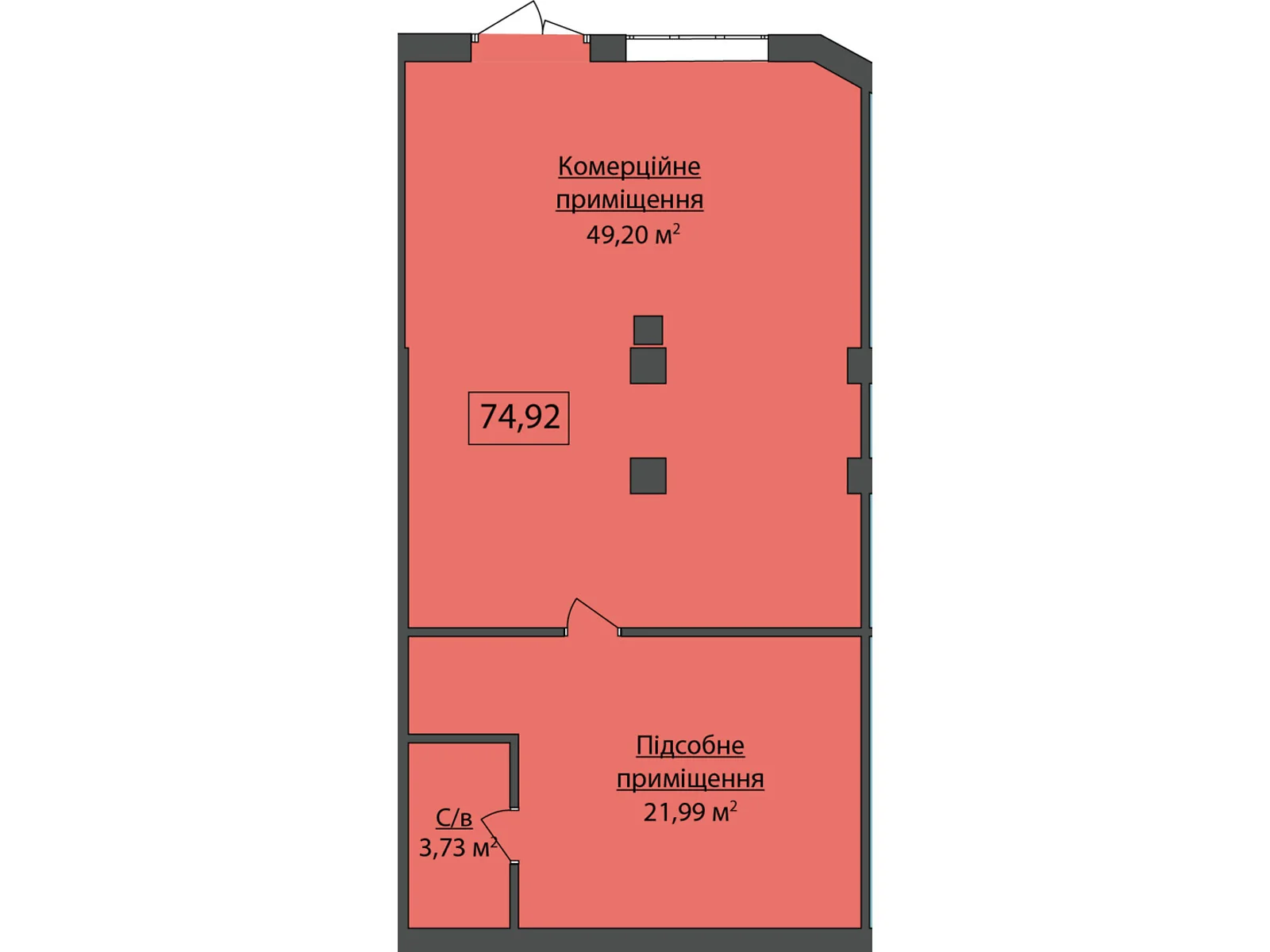 Продается офис 74.92 кв. м в бизнес-центре, цена: 142348 $ - фото 1