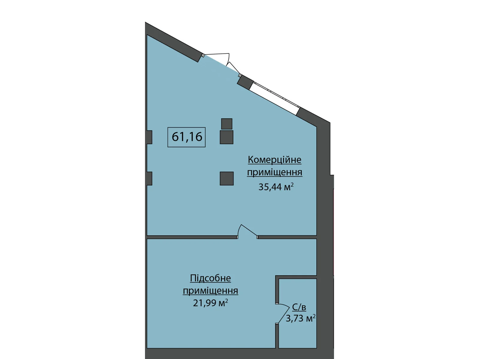 Продается офис 61.16 кв. м в бизнес-центре, цена: 116204 $ - фото 1