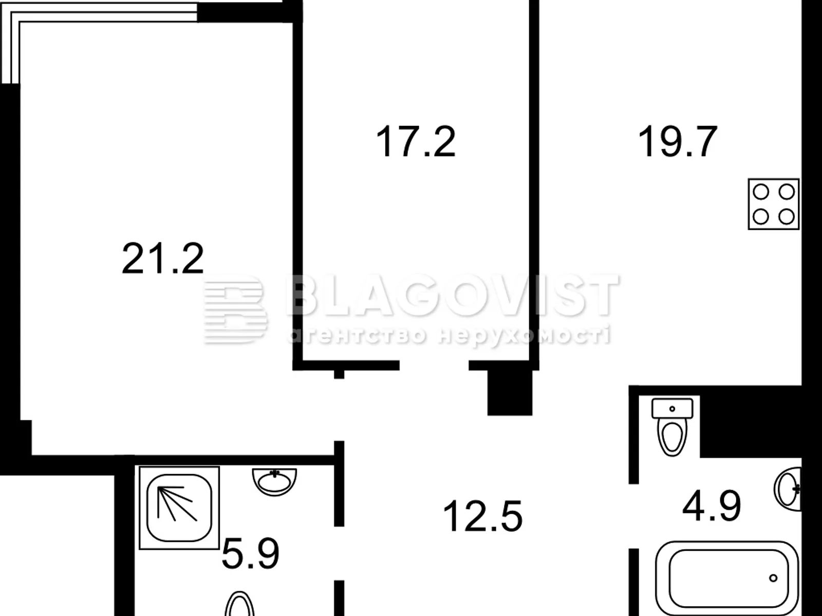 Продается 2-комнатная квартира 80 кв. м в Киеве - фото 1
