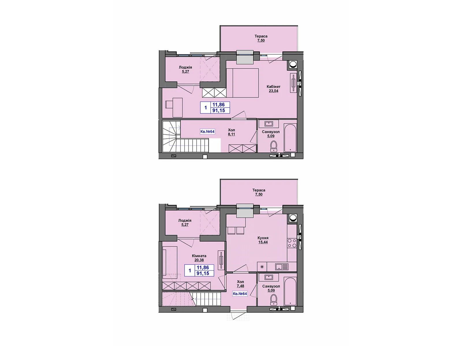 Продается 1-комнатная квартира 91.15 кв. м в Хмельницком, Старокостянтиновское шоссе, 5/5 - фото 1