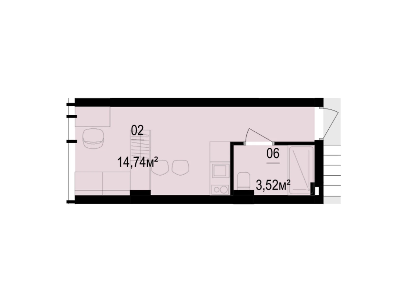 Продается 1-комнатная квартира 18.63 кв. м в Киеве, просп. Степана Бандеры, 14Б - фото 1