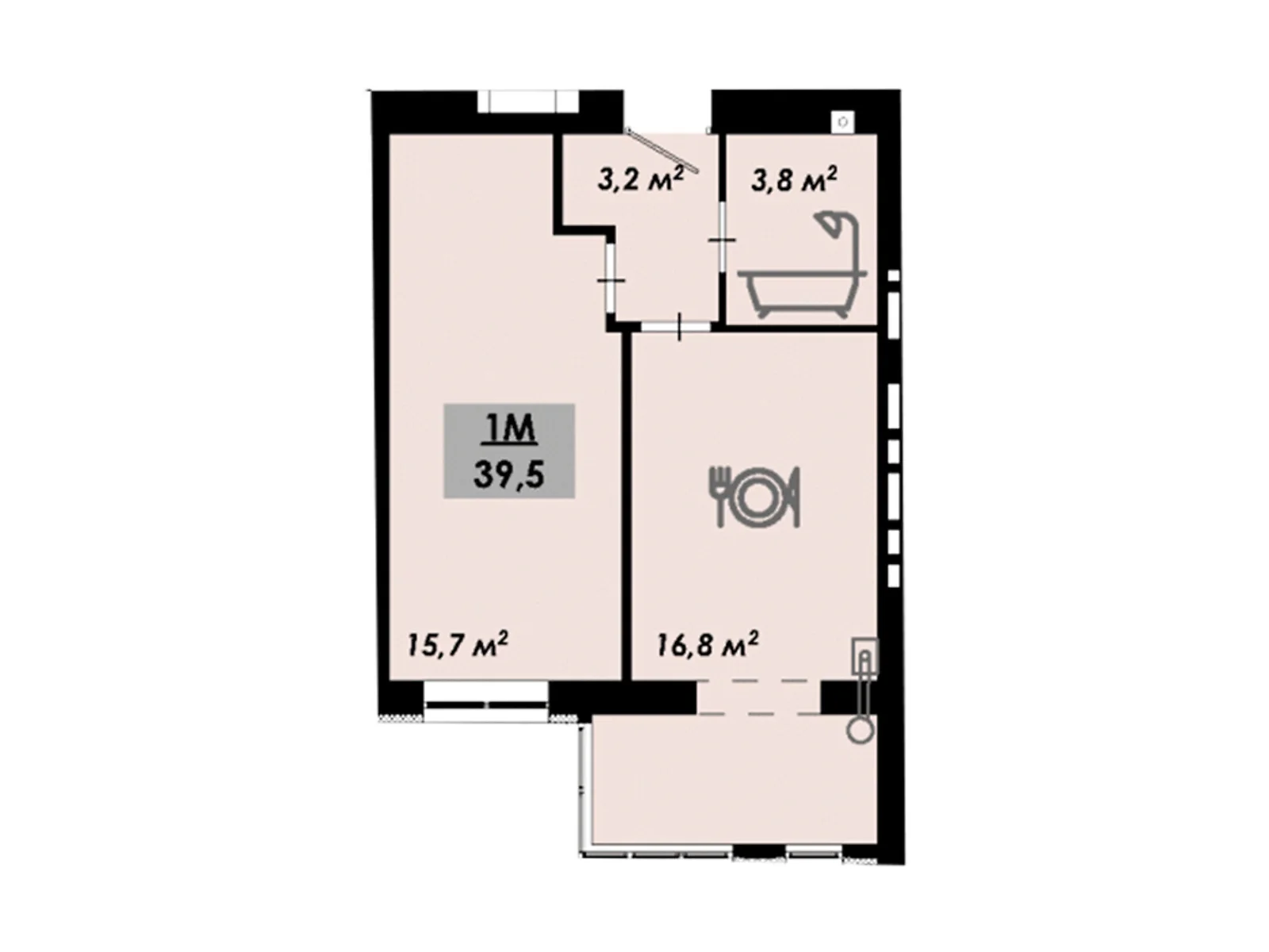 Продается 1-комнатная квартира 61 кв. м в Черкассах, ул. Надпольная, 222 - фото 1