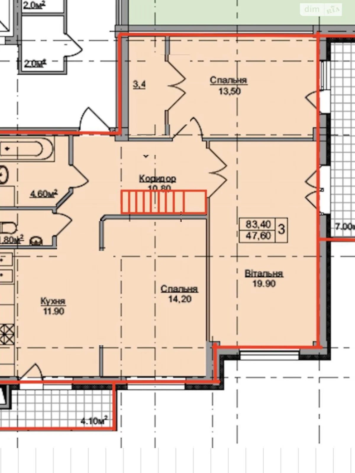 Продается 3-комнатная квартира 90 кв. м в Львове, ул. Зеленая, 115Г - фото 1