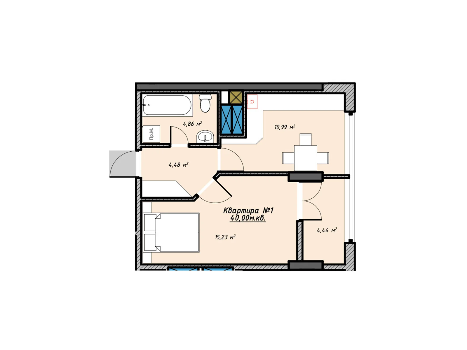 Продается 1-комнатная квартира 40 кв. м в Ивано-Франковске, Калушское шоссе, 15 - фото 1