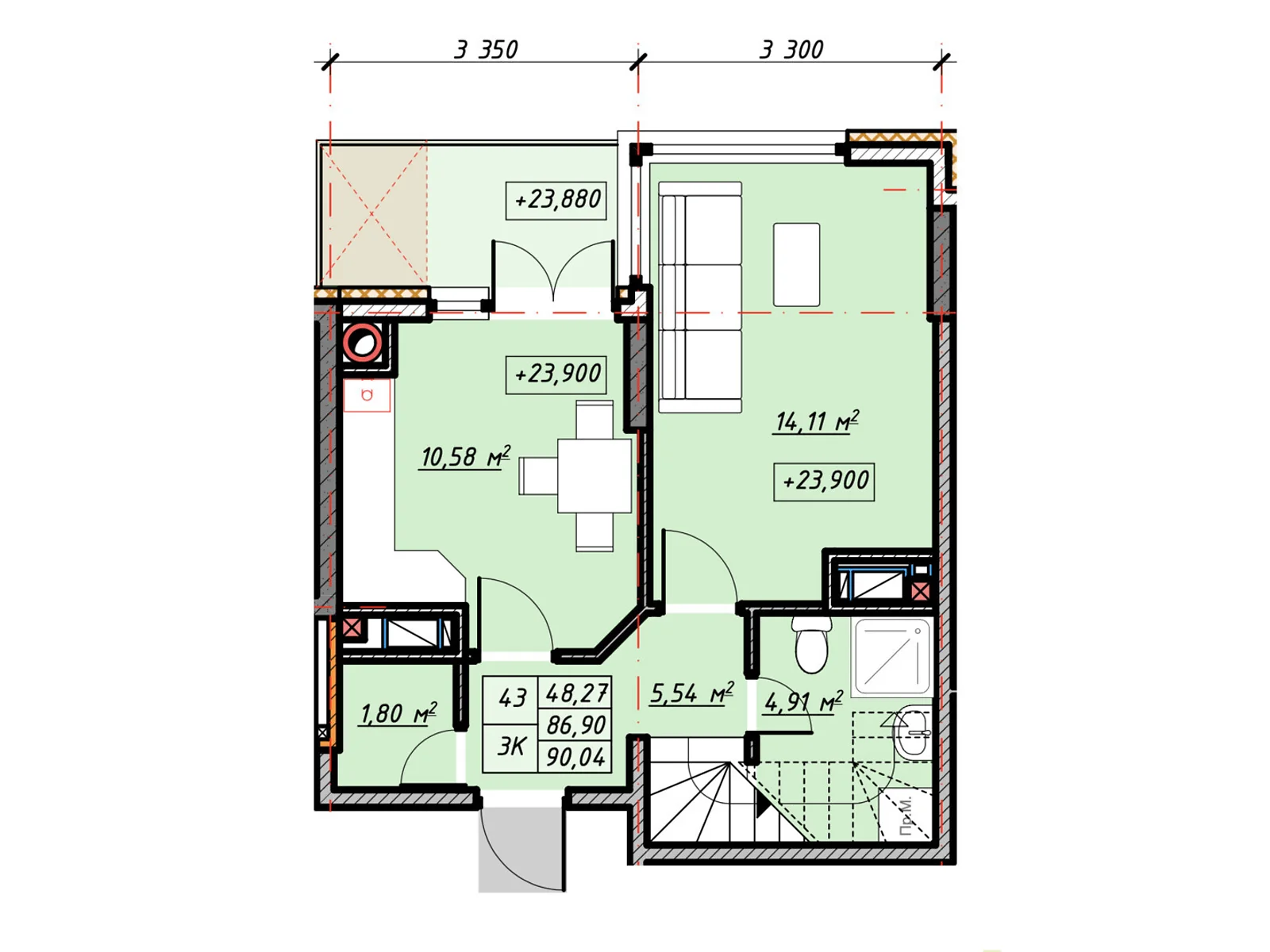Продается 1-комнатная квартира 79.5 кв. м в Ивано-Франковске, Калушское шоссе, 15 - фото 1