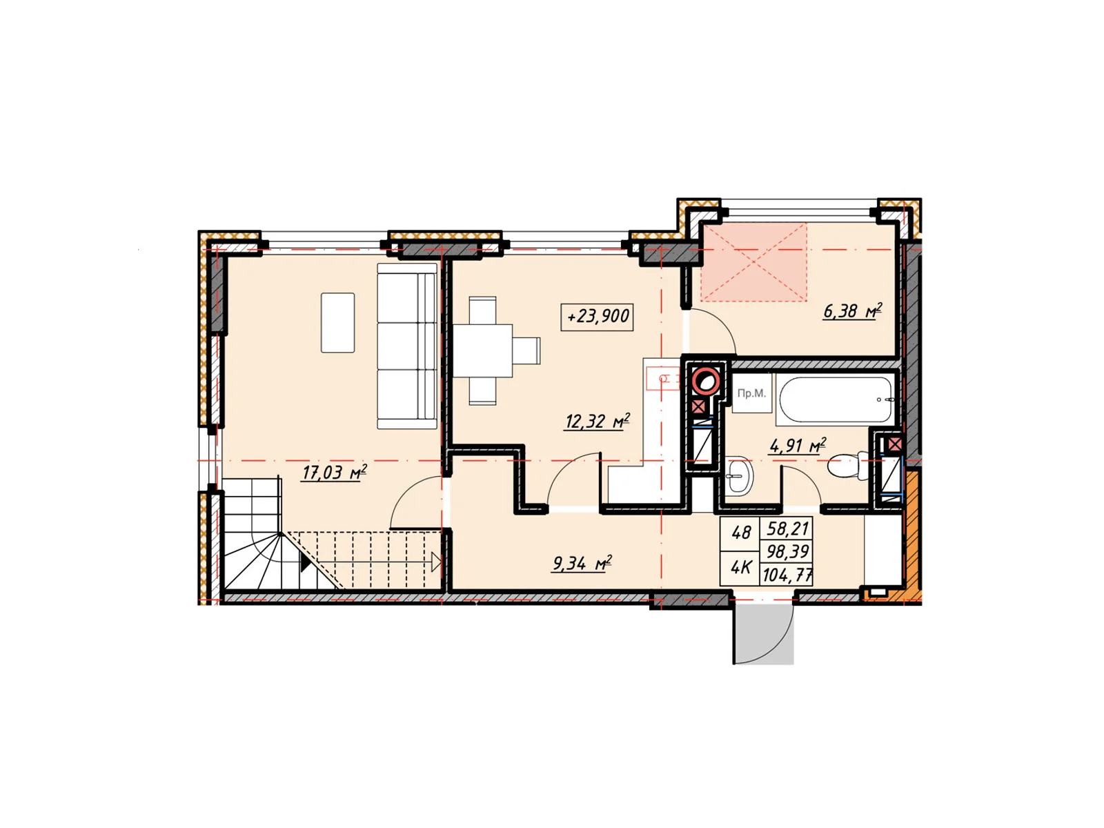 Продается 1-комнатная квартира 102.52 кв. м в Ивано-Франковске, Калушское шоссе, 15 - фото 1