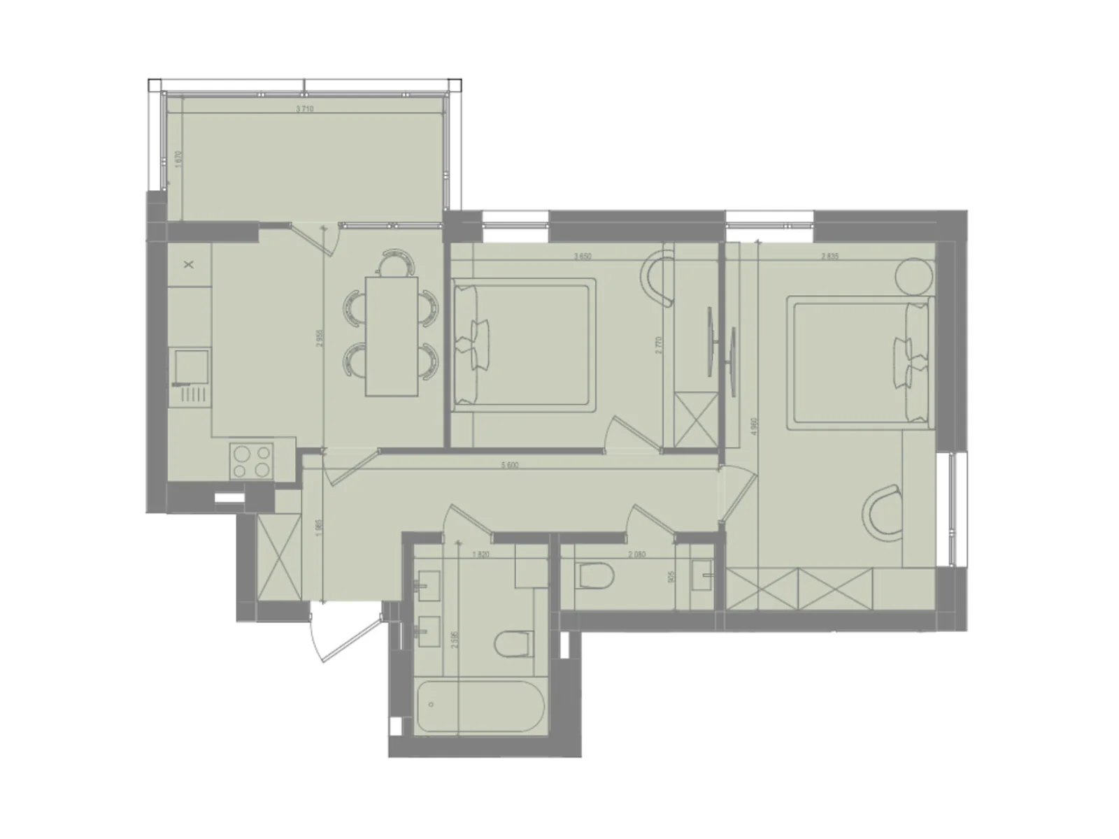 Продается 2-комнатная квартира 53.34 кв. м в Ирпене, ул. Матвея Донцова(Тургеневская), 25 - фото 1