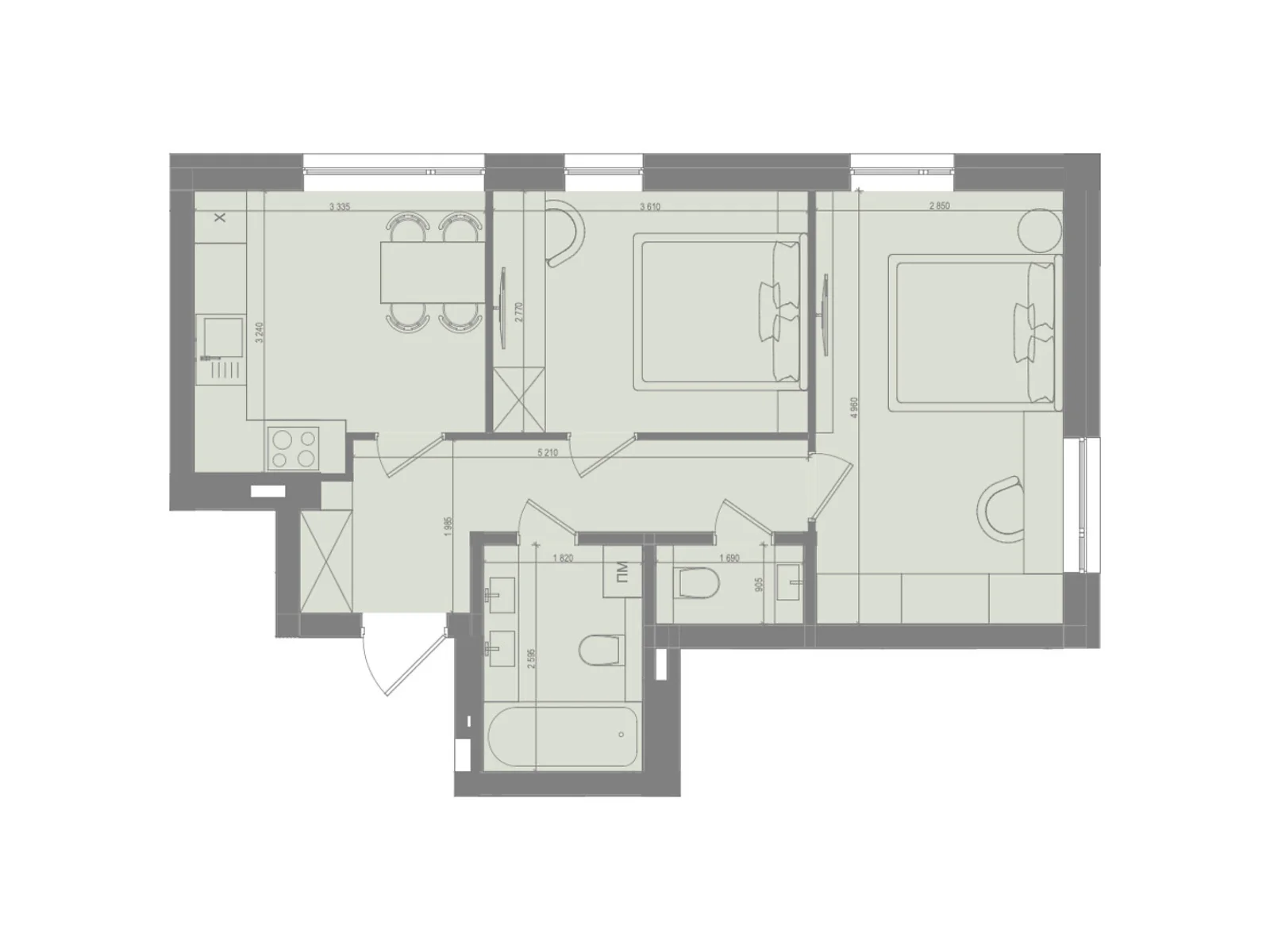 Продається 2-кімнатна квартира 47.92 кв. м у Ірпені, цена: 55108 $ - фото 1