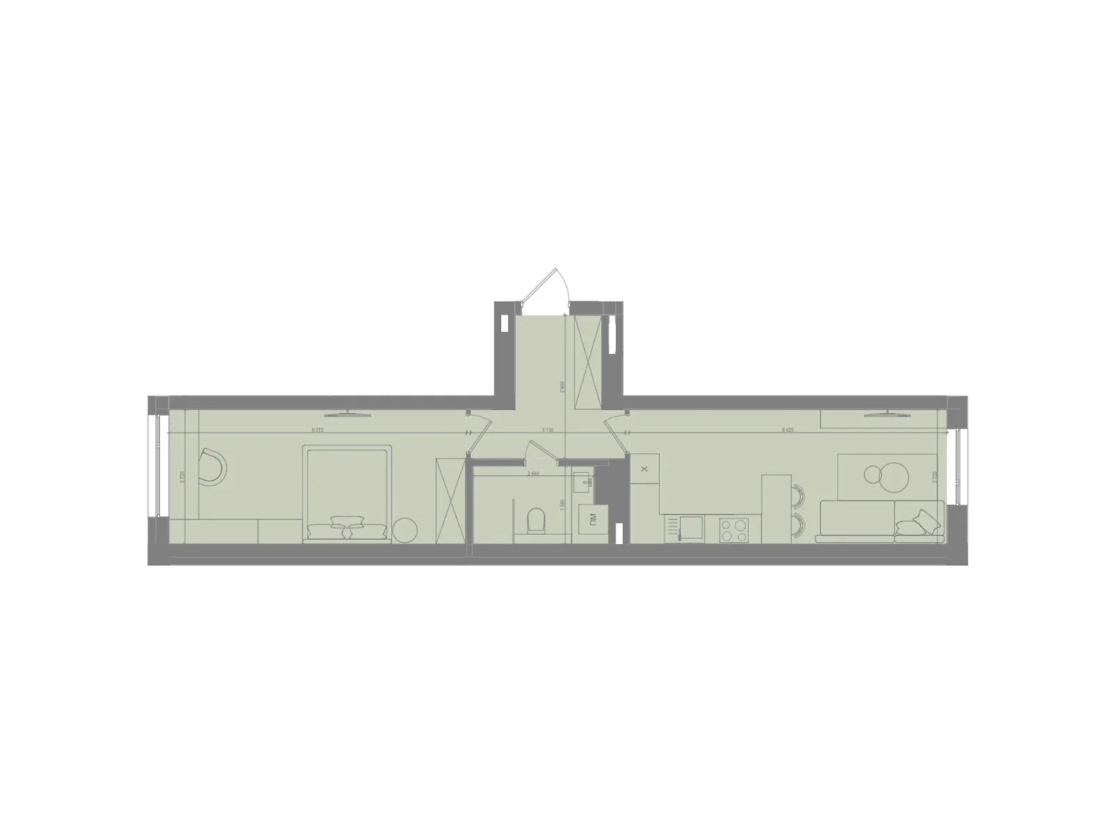 Продається 1-кімнатна квартира 44.04 кв. м у Ірпені, цена: 48444 $ - фото 1