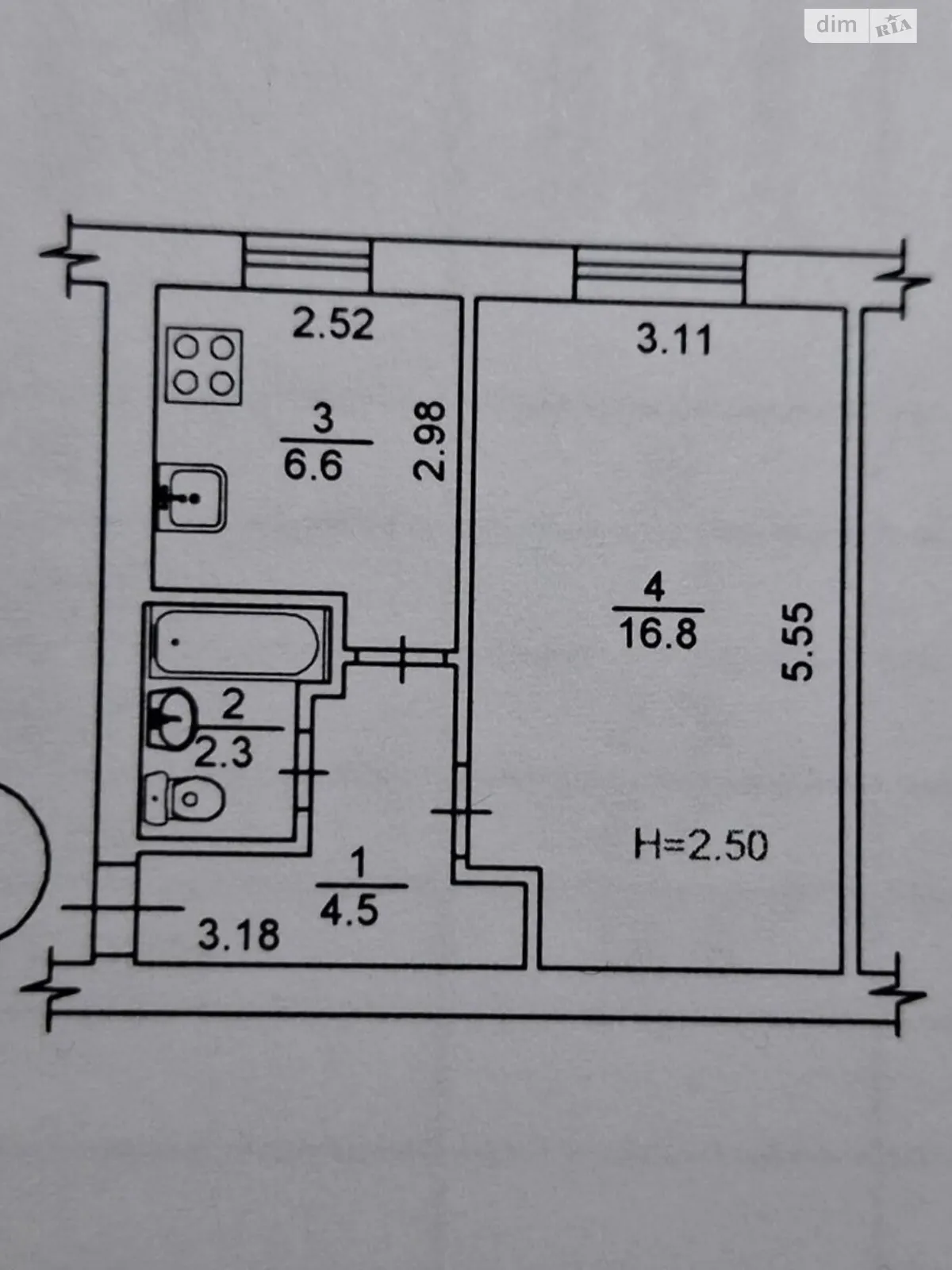 Продается 1-комнатная квартира 30.2 кв. м в Киеве, ул. Евгения Харченка - фото 1