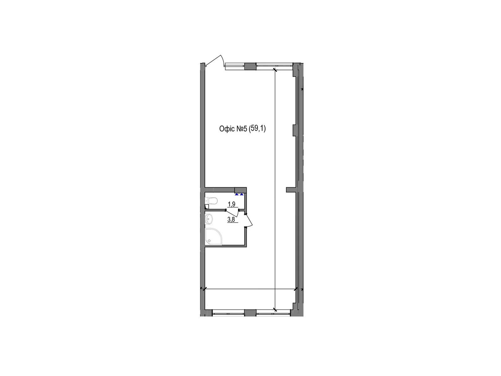 Продається офіс 59.1 кв. м в бізнес-центрі, цена: 59100 $ - фото 1