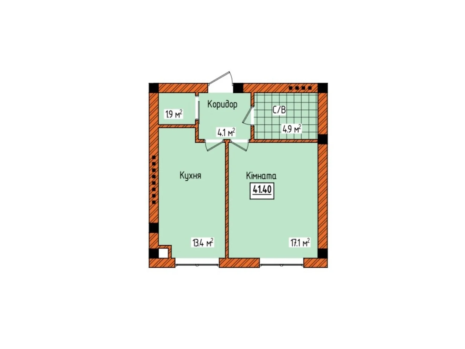 Продається 1-кімнатна квартира 41 кв. м у Чагорі, вул. Гетьмана Мазепи, 12 - фото 1