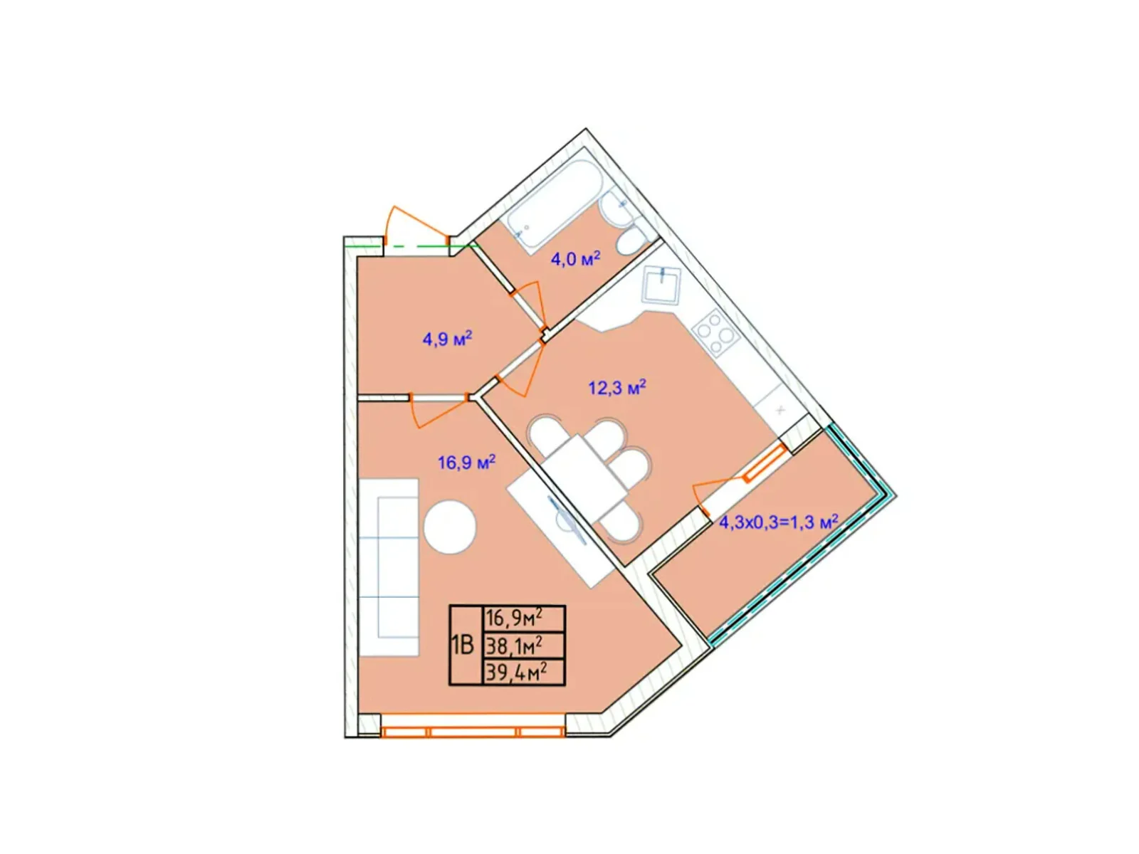 Продається 1-кімнатна квартира 40.7 кв. м у Одесі, Фонтанська дор., 118А - фото 1