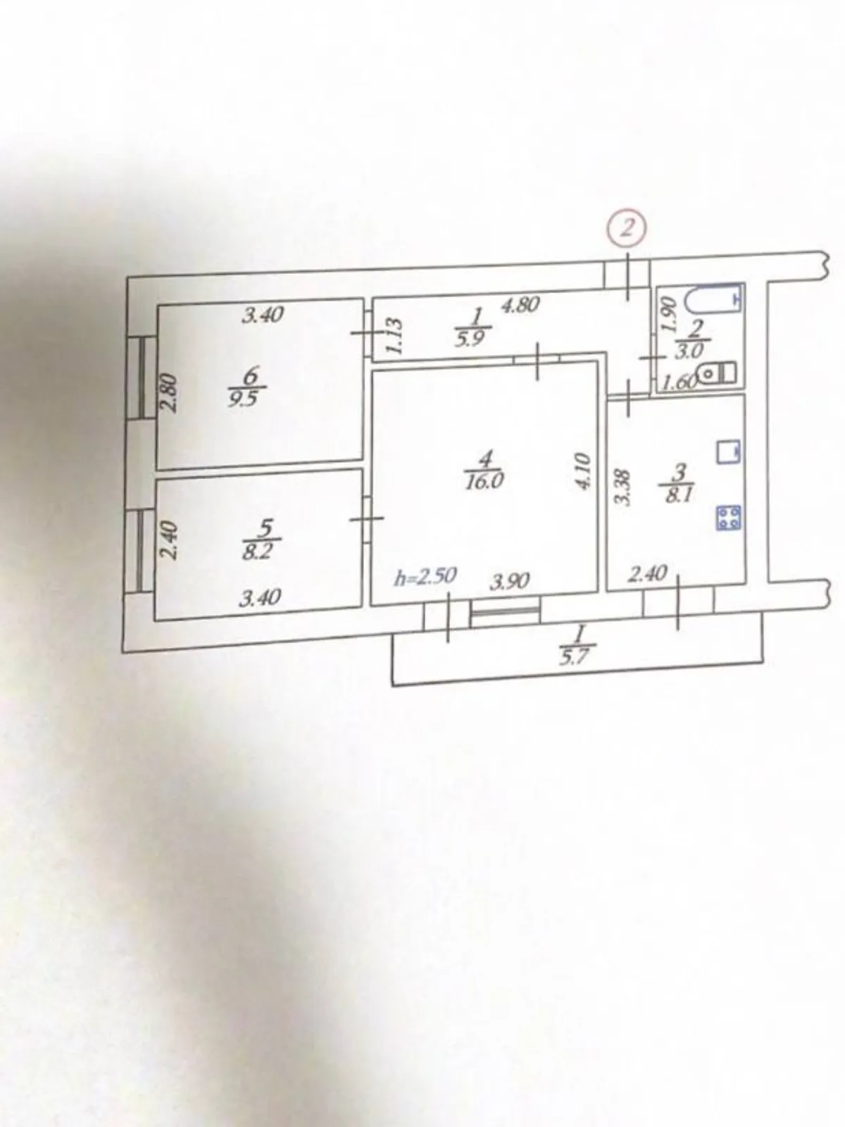 Продается 3-комнатная квартира 52.4 кв. м в, цена: 35000 $ - фото 1