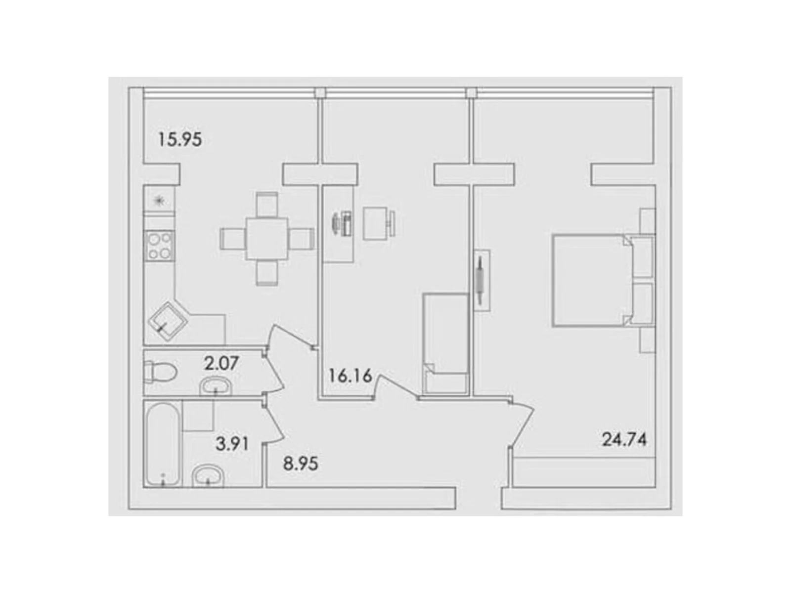 Продается 2-комнатная квартира 71.15 кв. м в Житомире, ул. Жуйка, 28 - фото 1