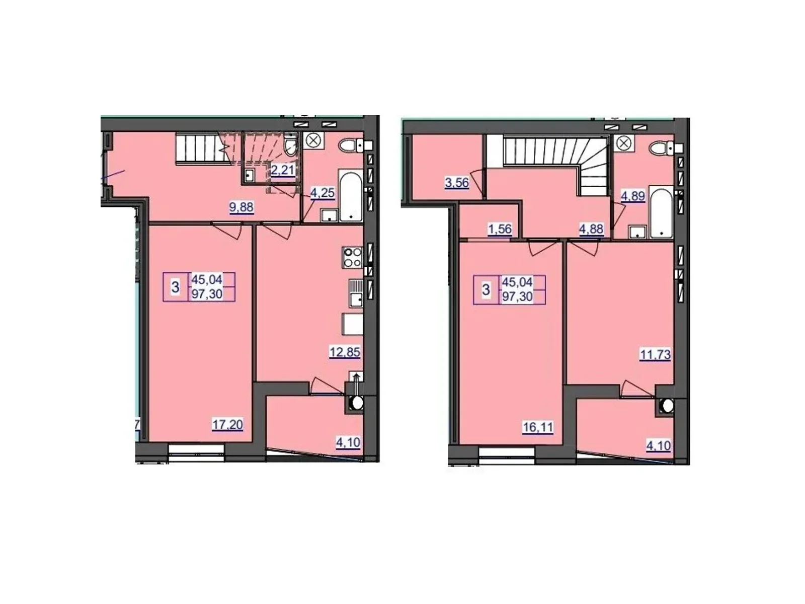 Продается 3-комнатная квартира 97.3 кв. м в Житомире, ул. Святослава Рихтера, 40 - фото 1