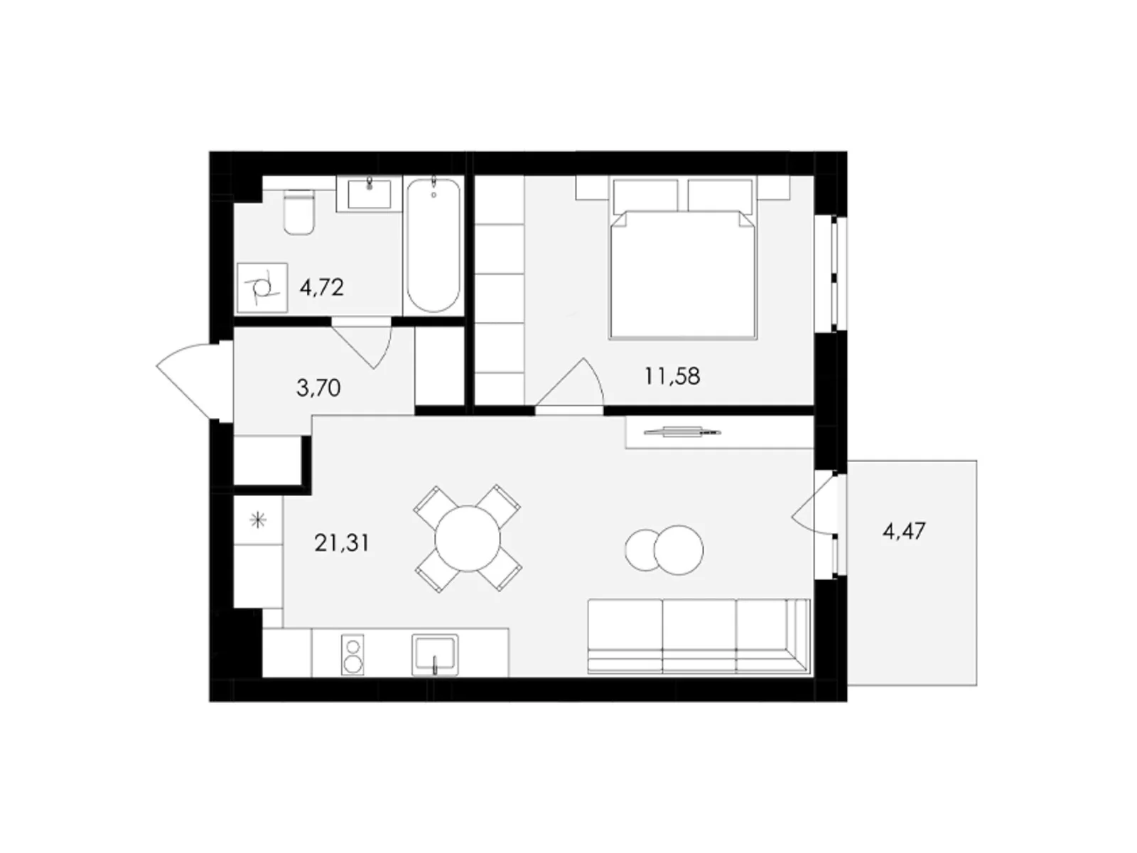 Продається 1-кімнатна квартира 42.22 кв. м у Сокільниках, вул. Героїв Майдану - фото 1
