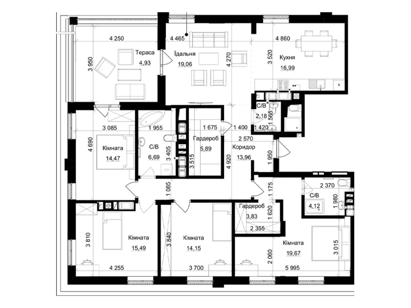 Продается 4-комнатная квартира 141.43 кв. м в Львове, ул. Пасечная, 154 - фото 1
