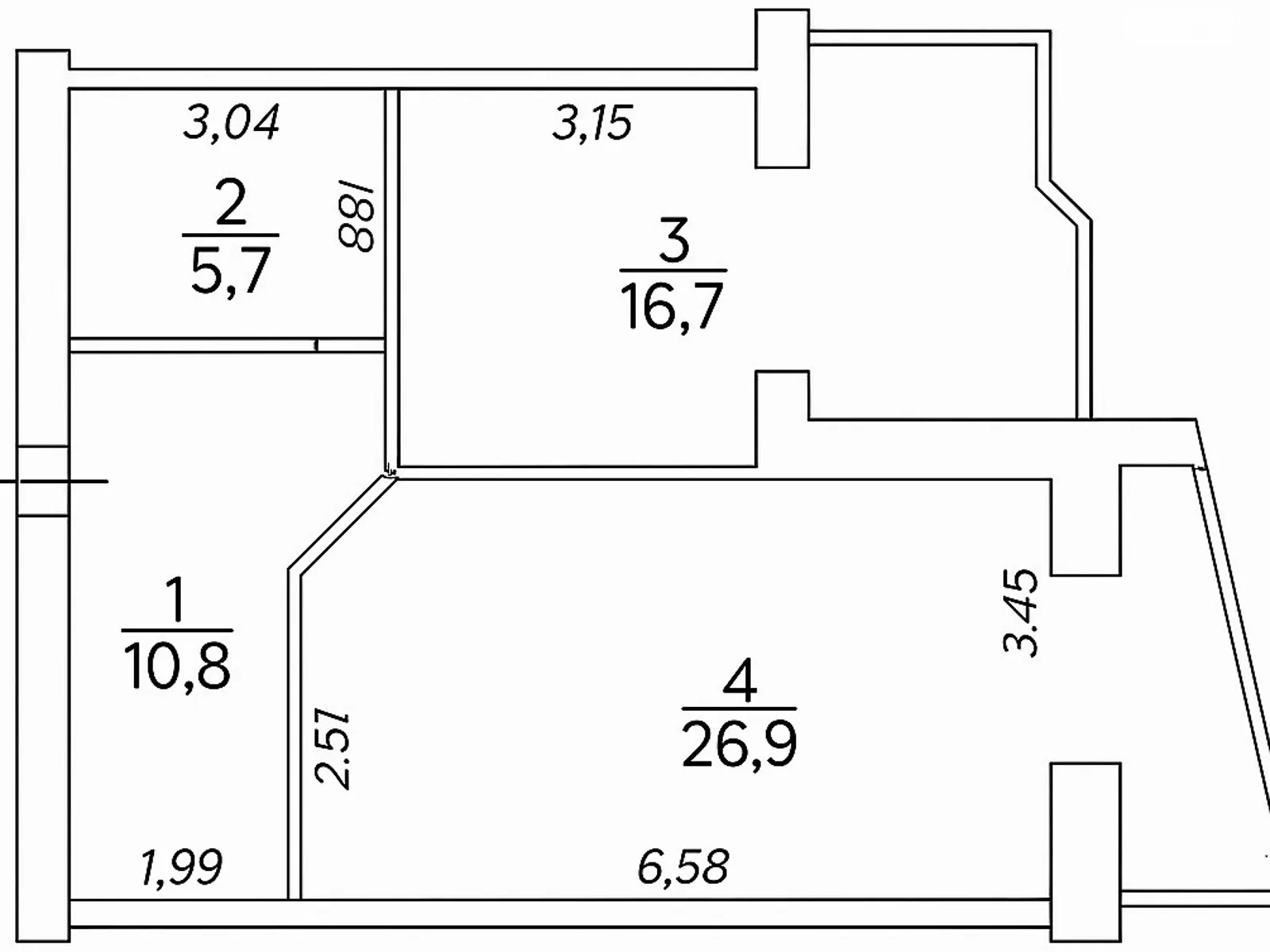 Продается 1-комнатная квартира 60.1 кв. м в Черкассах, цена: 62000 $ - фото 1